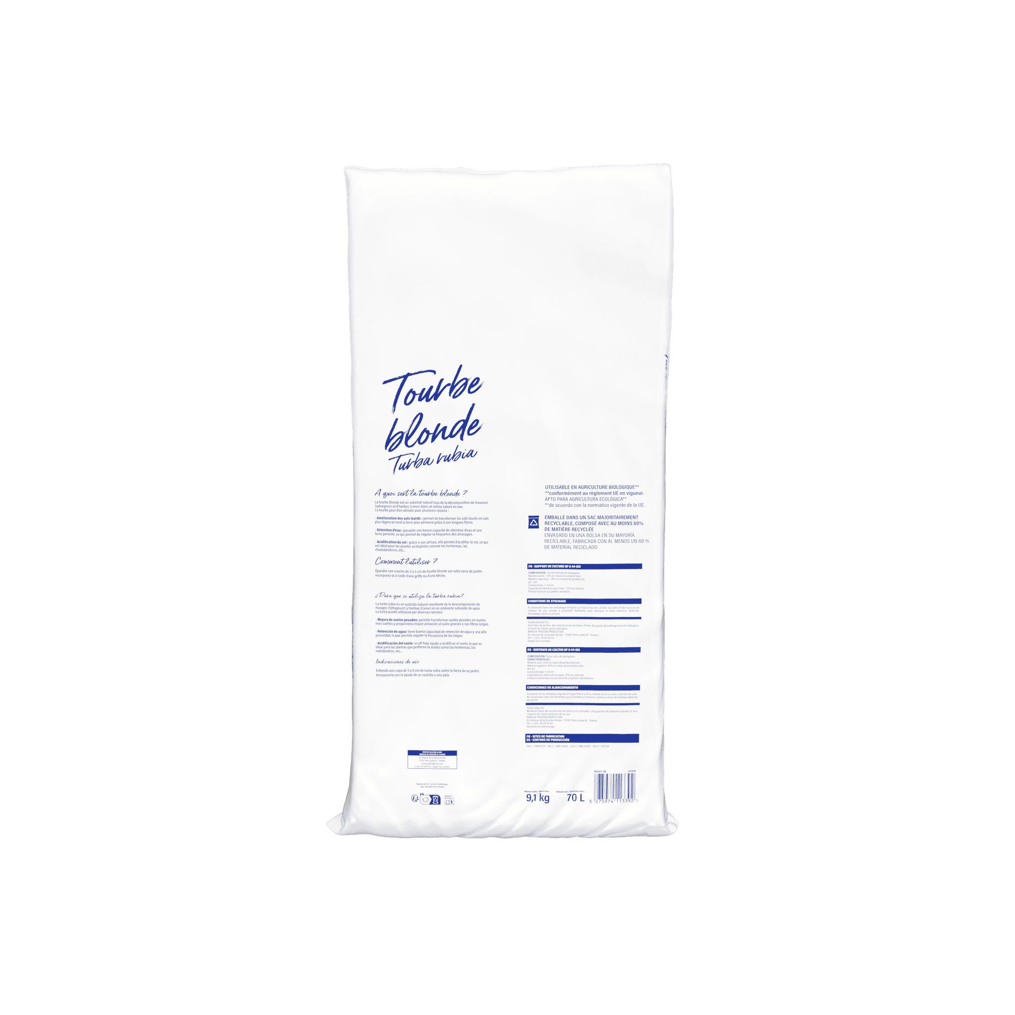 Marque Blanche et Economique - Tourbe blonde 70L - Imagen 2