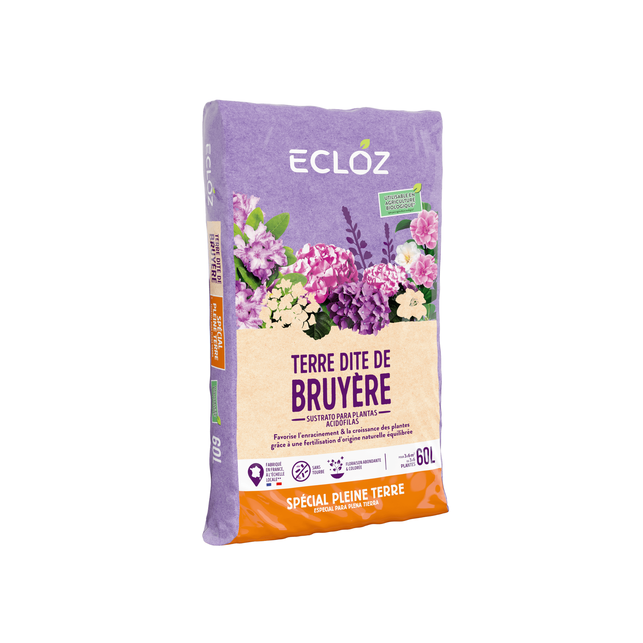 Ecloz - Terre dite de bruyère pleine terre 60 L - ECLOZ