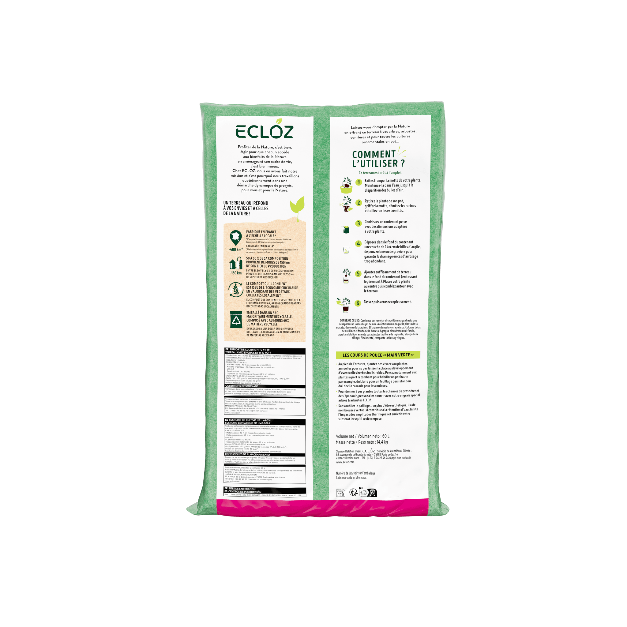Ecloz - Terreaux arbres arbustes conifères contenant 60 L - ECLOZ - Imagen 2