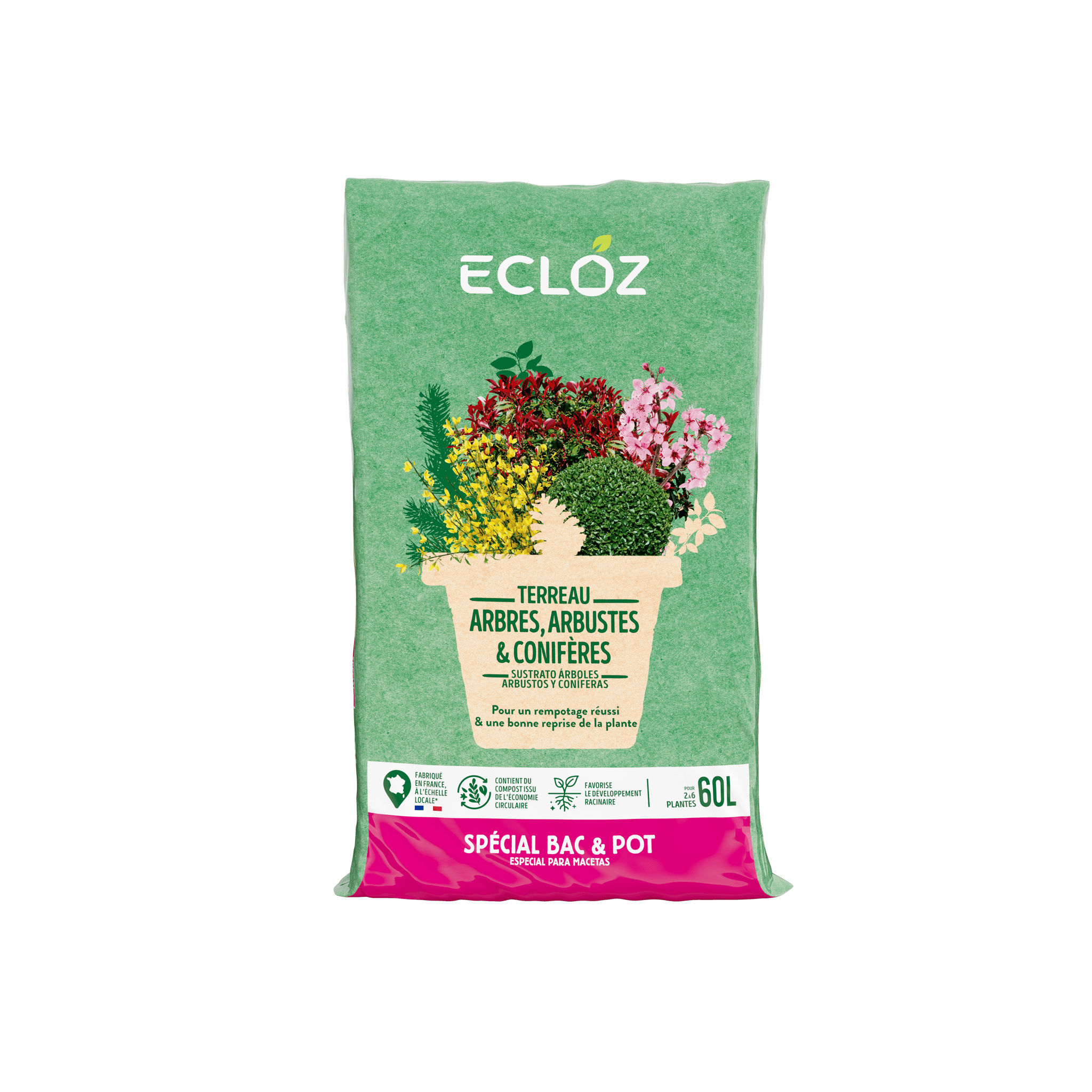 Ecloz - Terreaux arbres arbustes conifères contenant 60 L - ECLOZ - Imagen 3