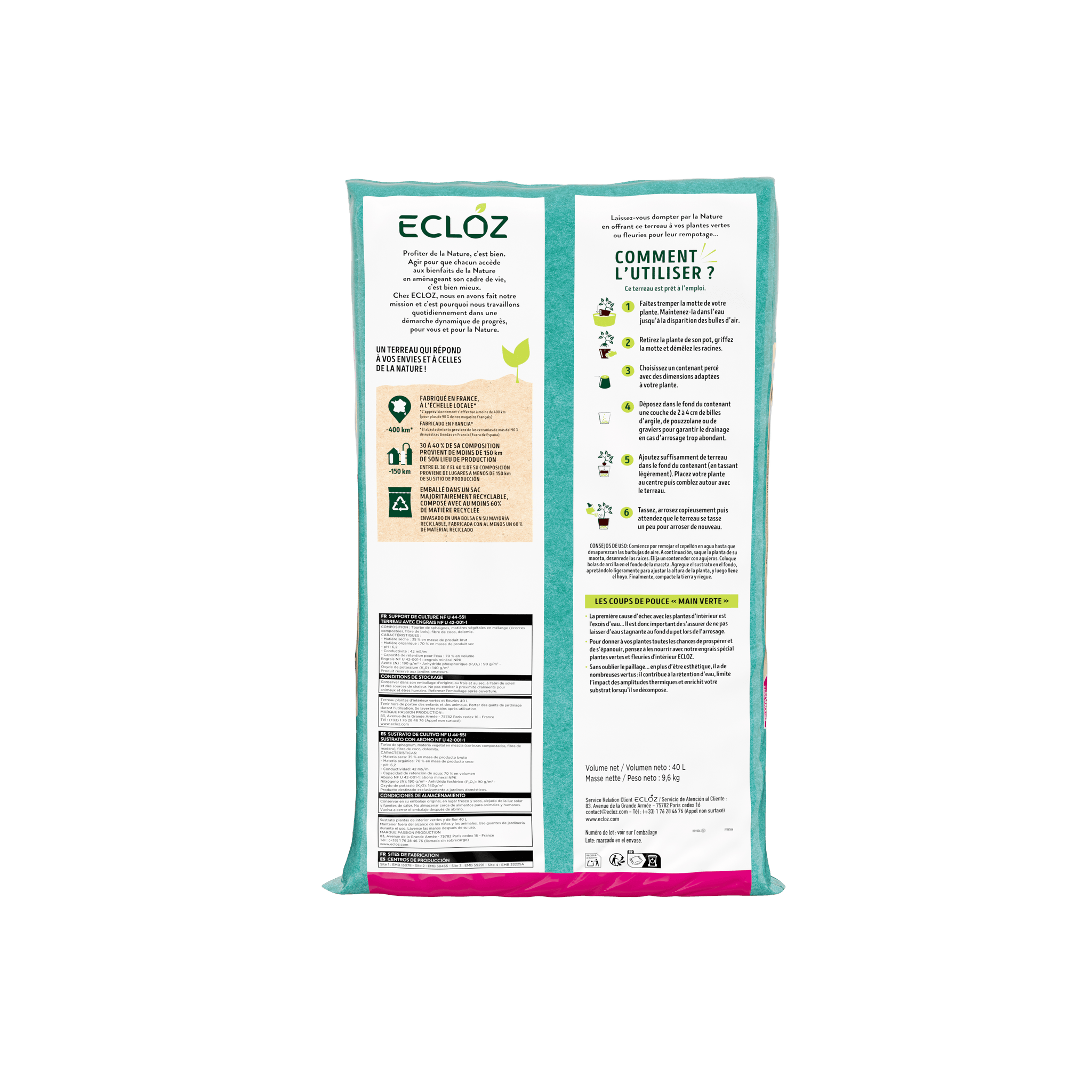 Ecloz - Terreau plantes vertes et d'intérieur 40L - ECLOZ - Image 3