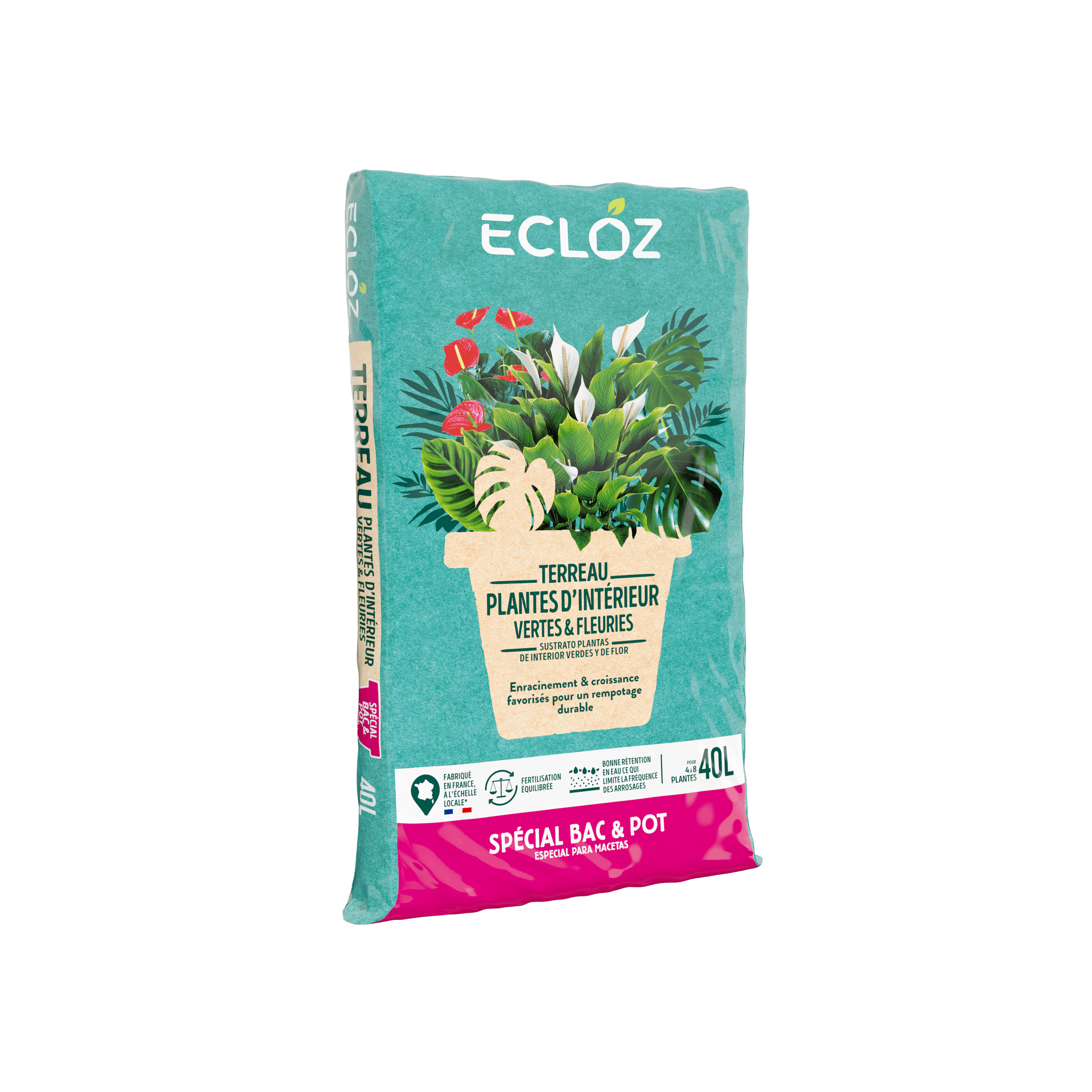 Ecloz - Terreau plantes vertes et d'intérieur 40L - ECLOZ