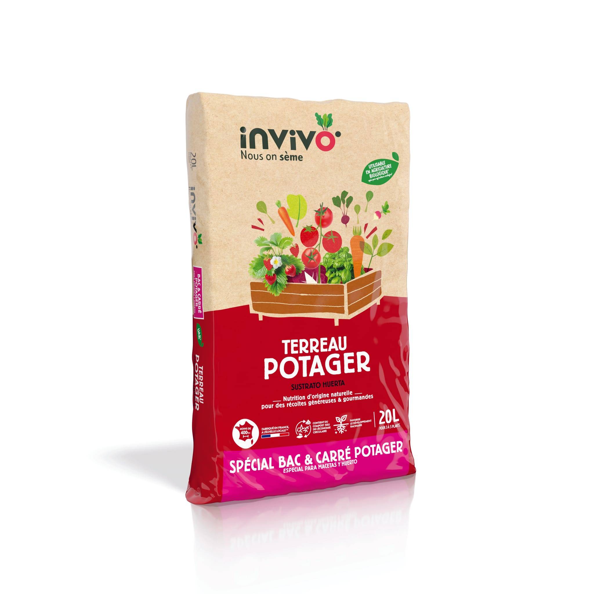 Invivo Nous On Sème - Terreau potager, bac et carré potager 20L - INVIVO Nous on sème - Image 1