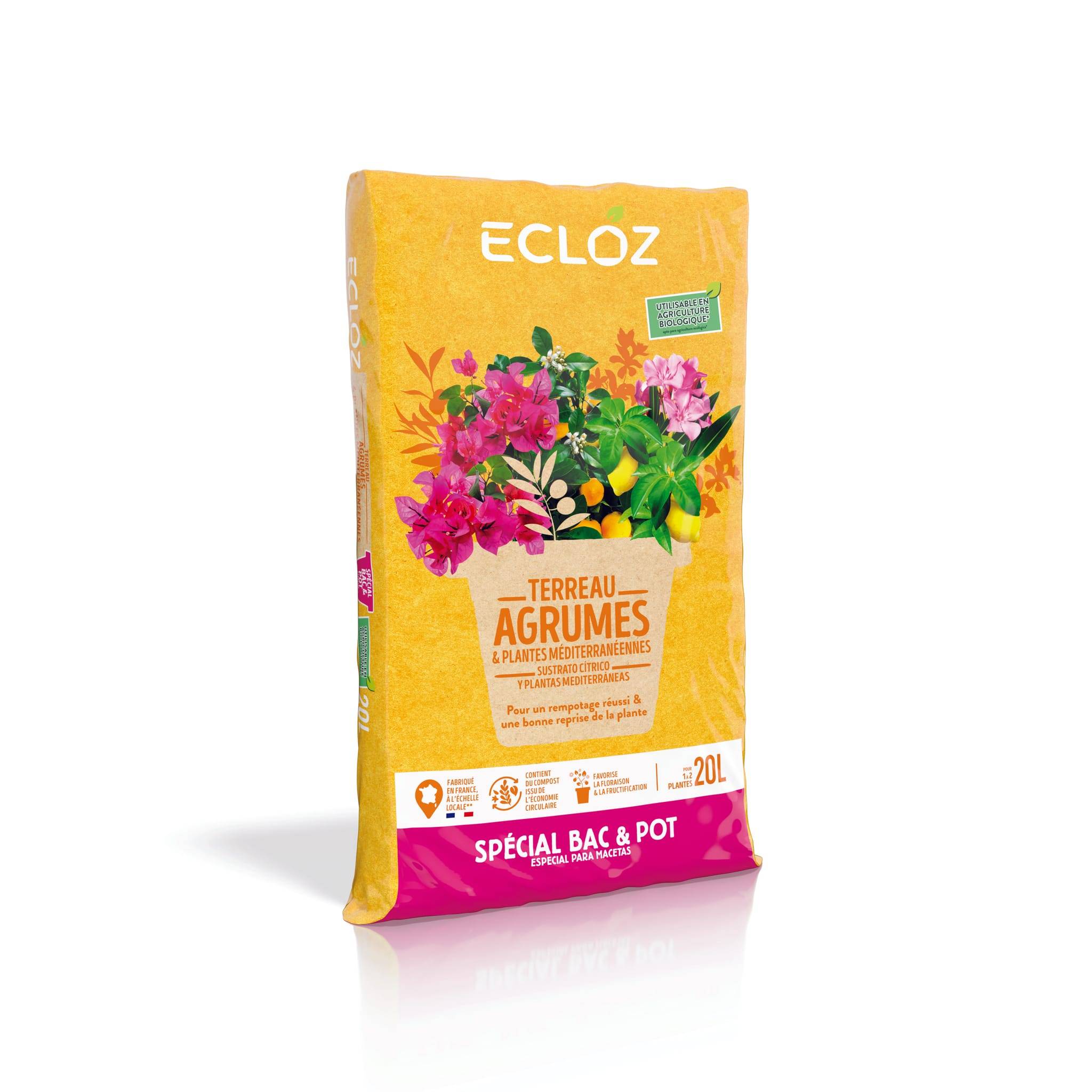 Ecloz - Terreau plantes méditérranéennes contenant 20L - ECLOZ