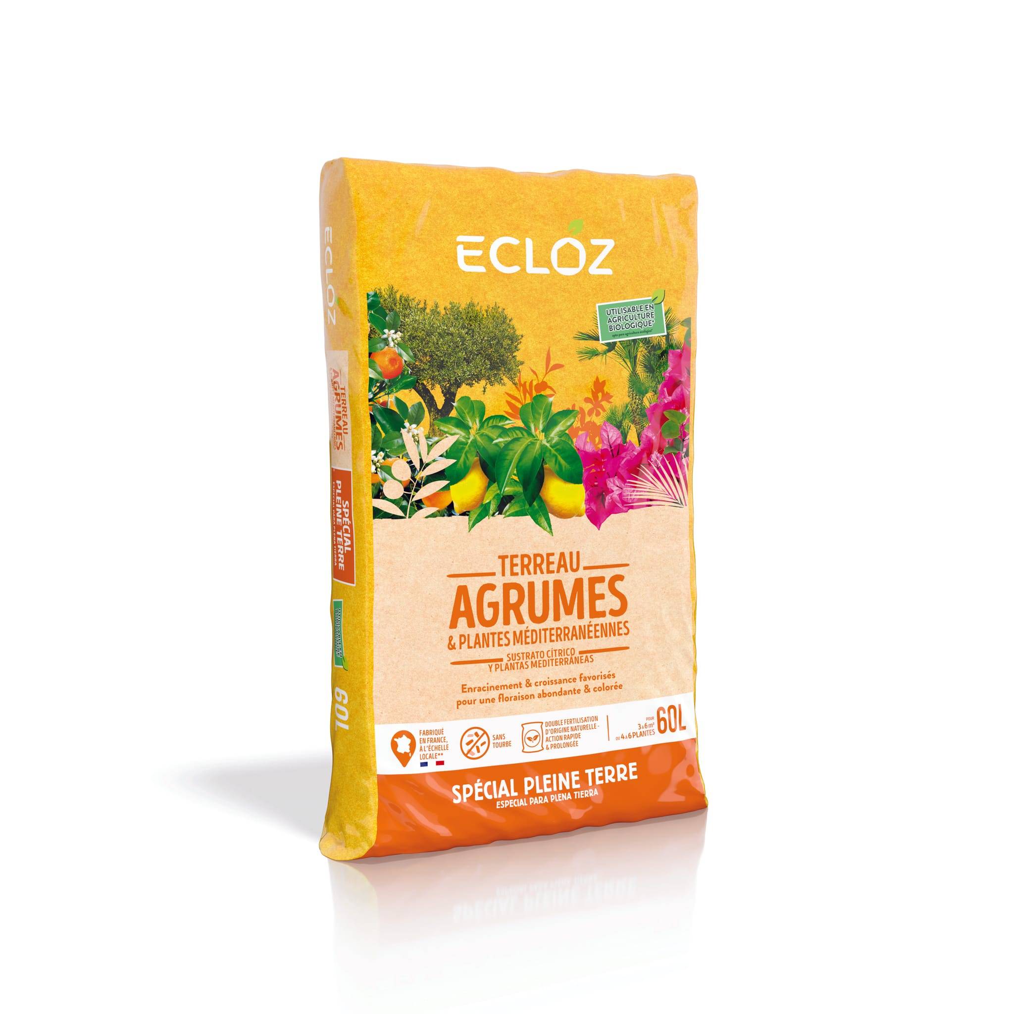 Ecloz - Terreau plantes méditérranéennes pleine terre 60L - ECLOZ