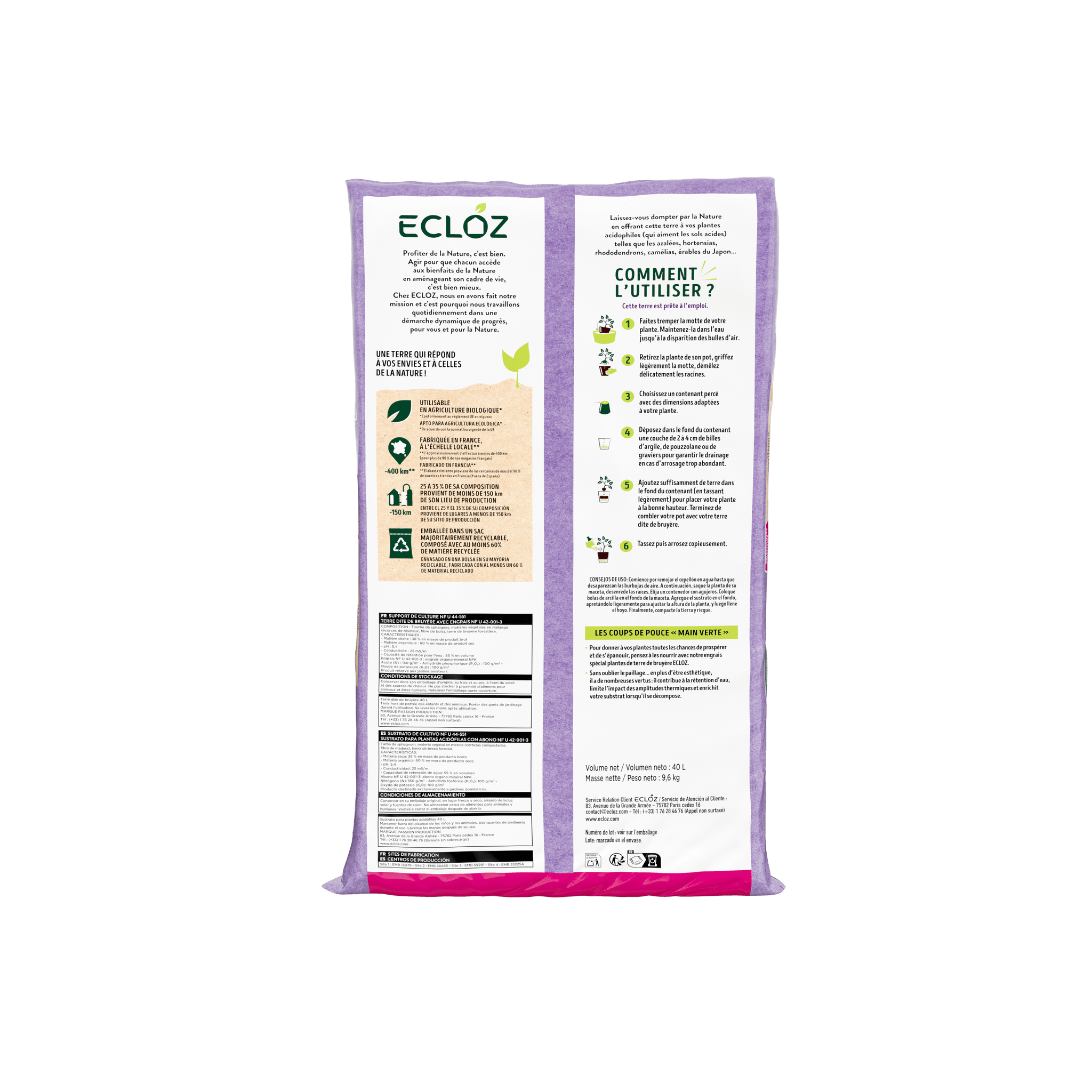 Ecloz - Terre dite de bruyère contenant 40L - ECLOZ - Imagen 2