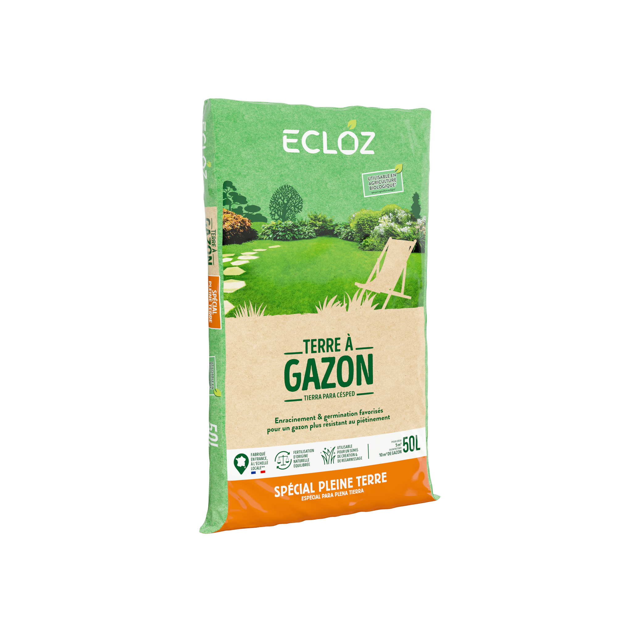 Ecloz - Tierra para césped 50 L - ECLOZ