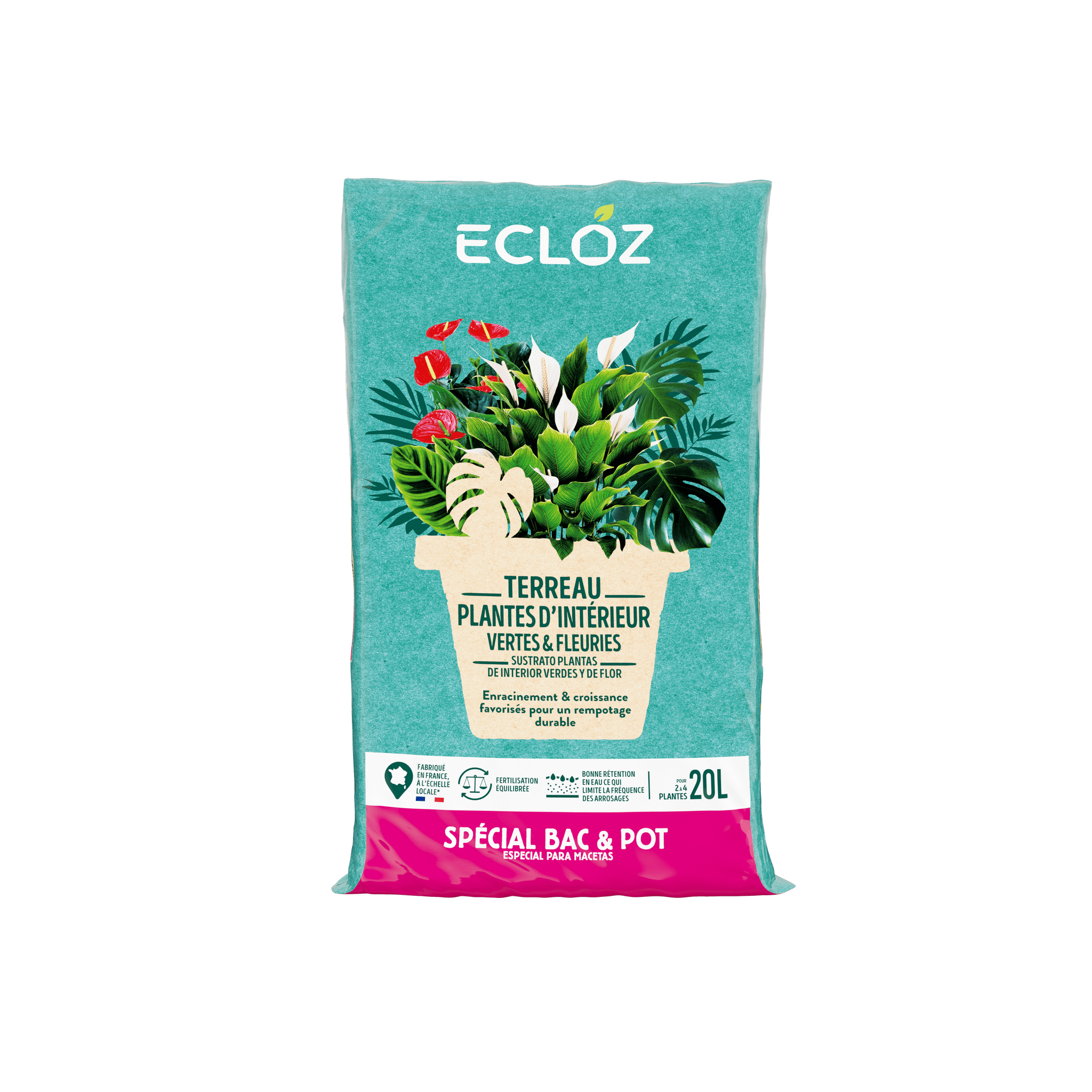 Ecloz - Terreau plantes vertes et d'intérieur 20 L - ECLOZ - Image 3