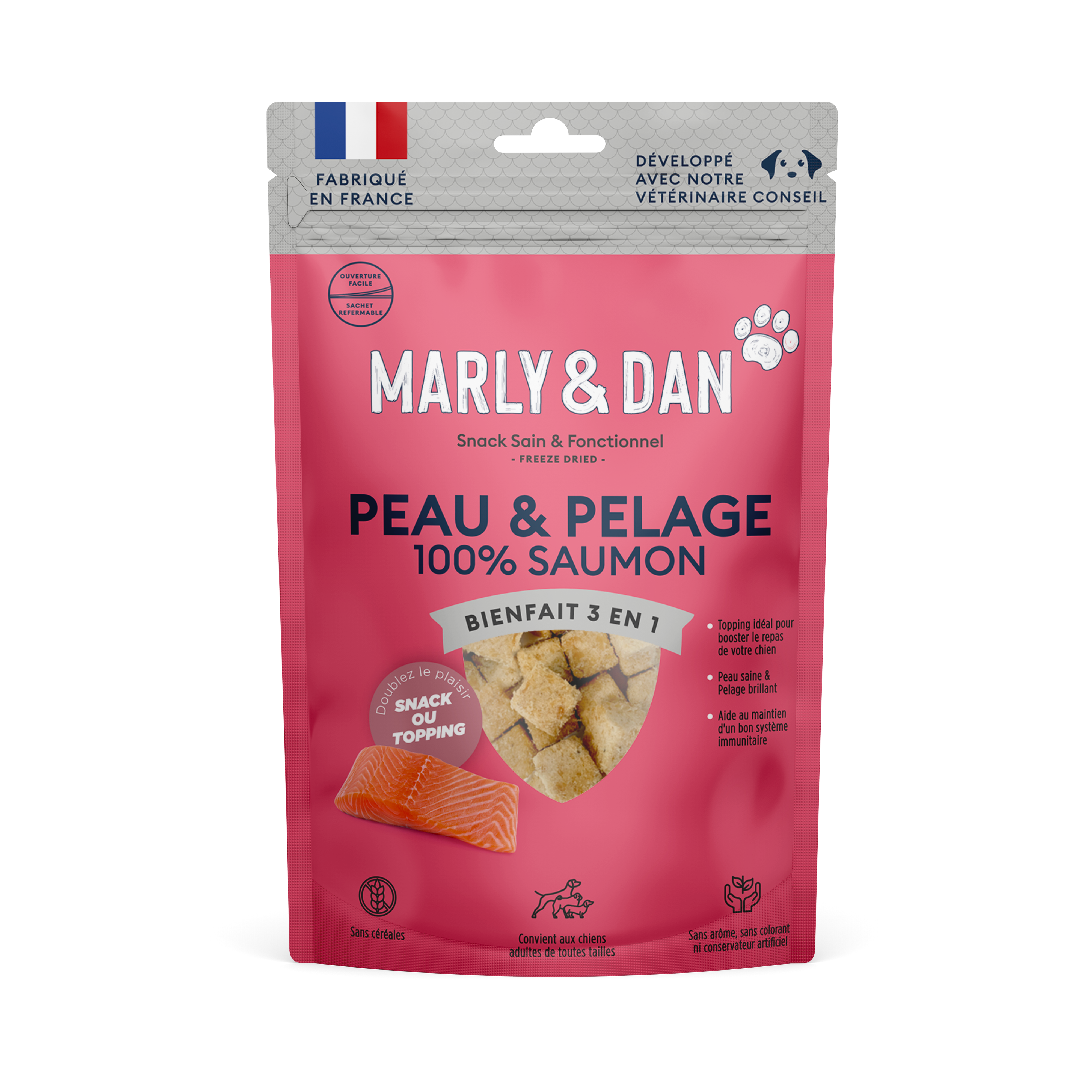 Freeze Dried Peau & Pelage  100% Saumon Chien - Imagen 3