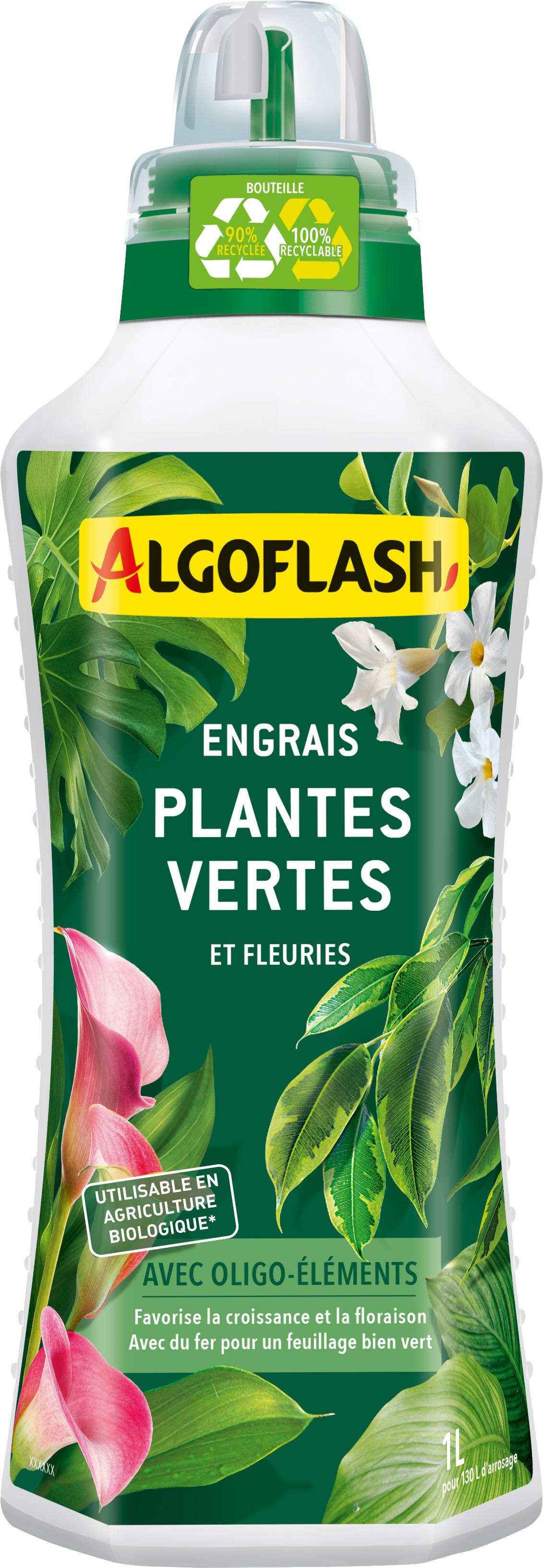 Algoflash - Engrais plantes vertes et plantes fleuries 1 L - Algoflash