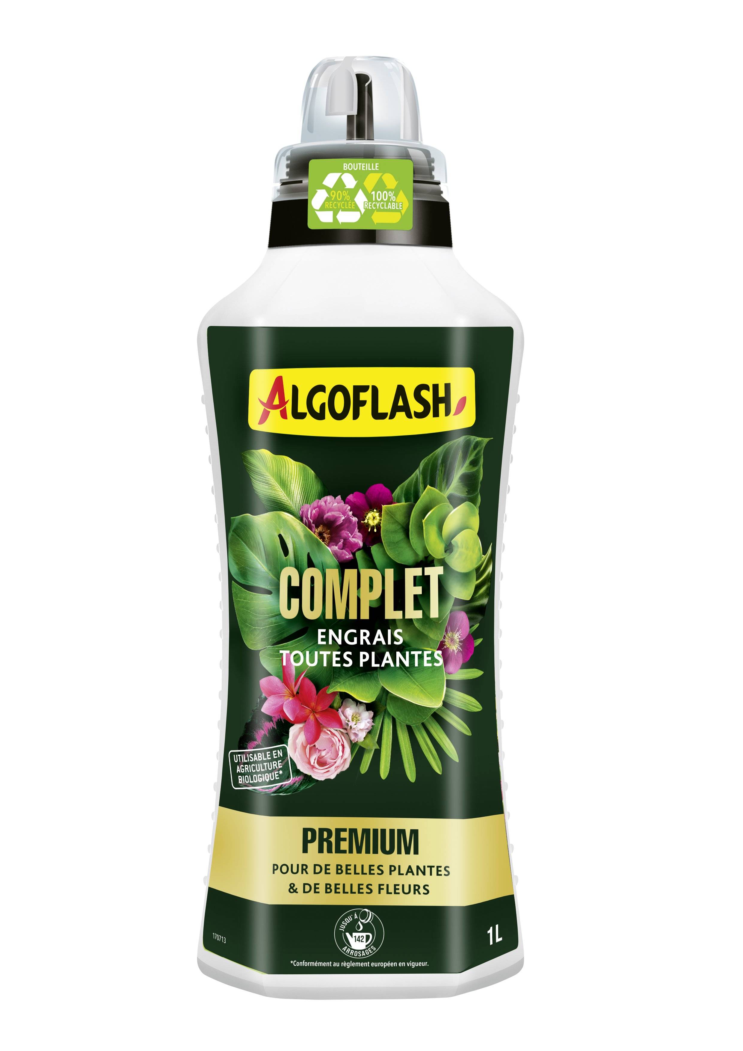 Algoflash - Fertilizante completo para todas las plantas líquido 1 L - Algoflash