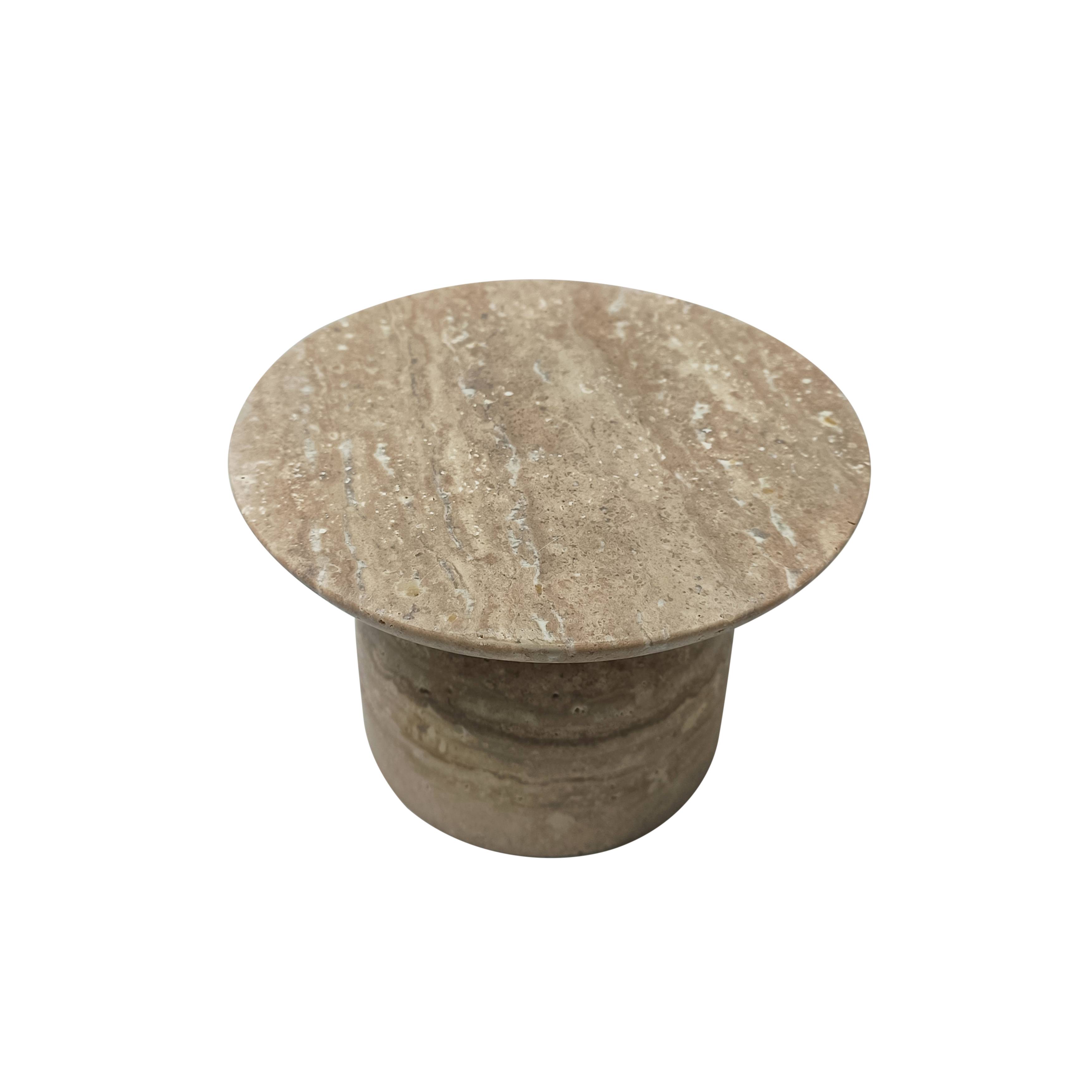 Ecloz - Plateau sur pied travertin H.10 cm - ECLOZ - Imagen 2
