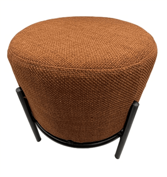 Pouf marron sur pieds noir H.37 cm - ECLOZ - Image 1