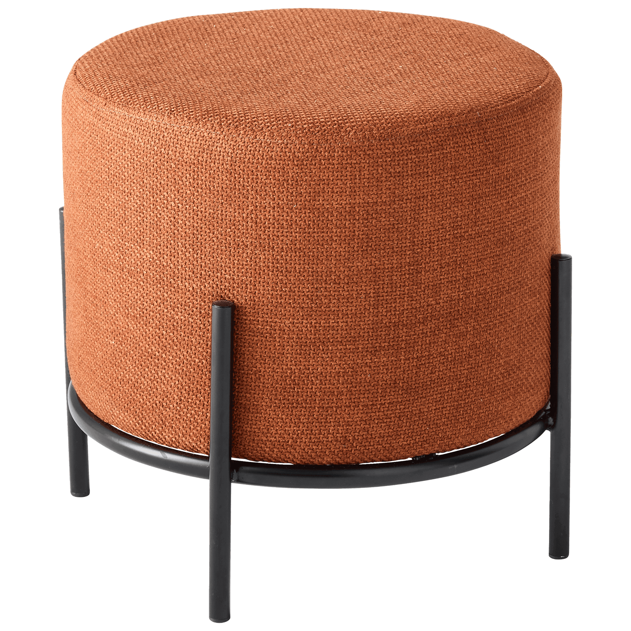 Pouf marron sur pieds noir H.37 cm - ECLOZ - Image 3