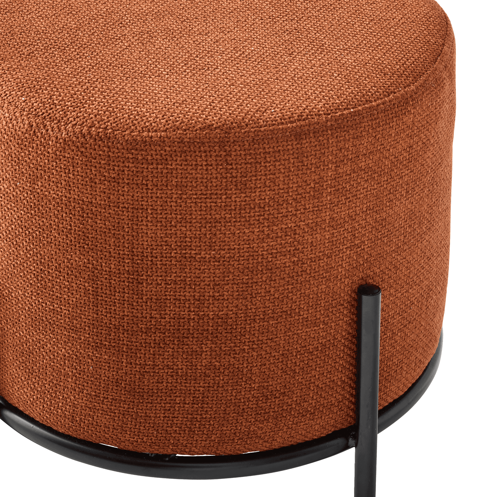 Pouf marron sur pieds noir H.37 cm - ECLOZ - Image 2