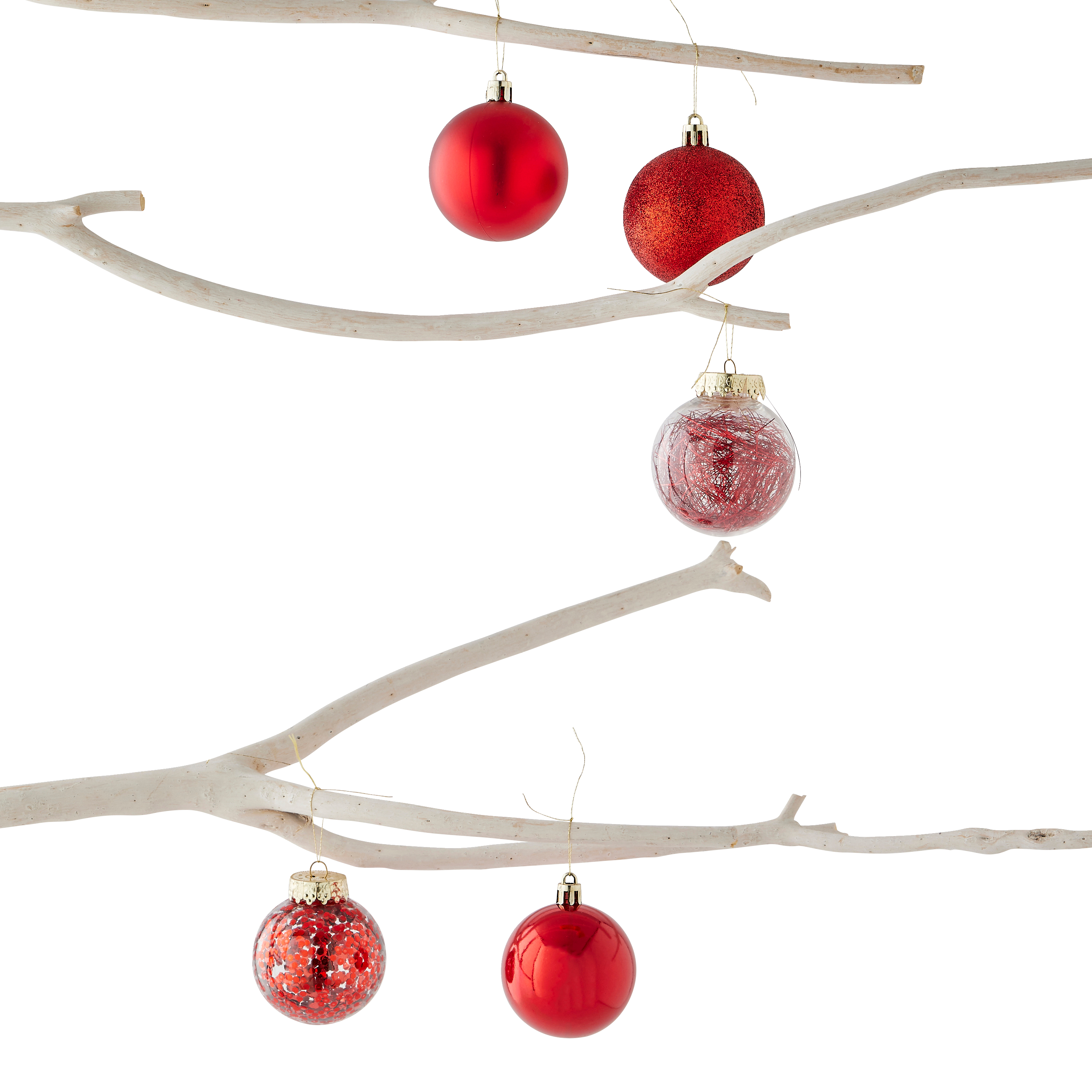 Ecloz - Boîte de 12 boules de Noël rouges en plastique Ø 6 cm - ECLOZ - Image 2