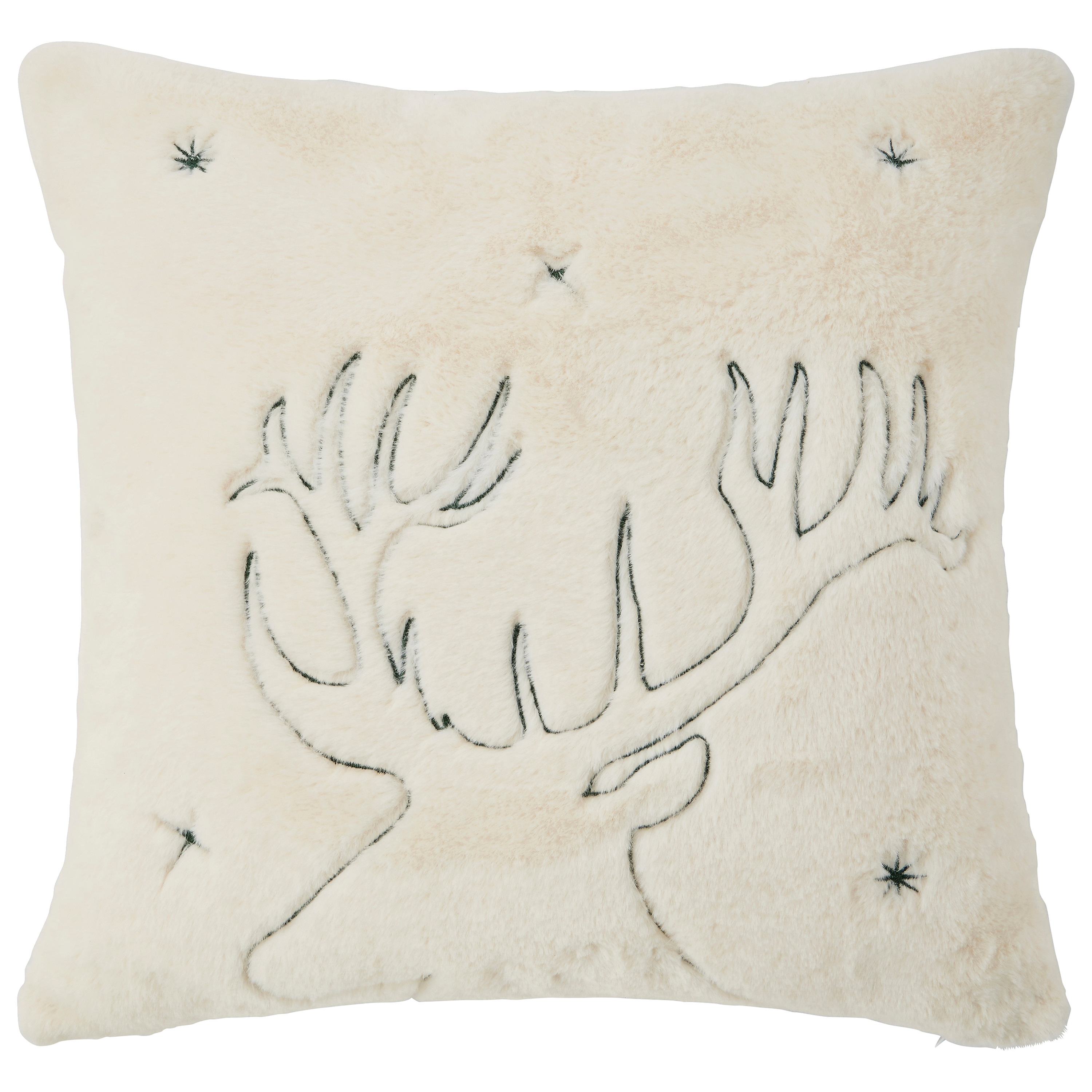 Ecloz - Coussin renne brodé blanc et vert - ECLOZ - Image 4