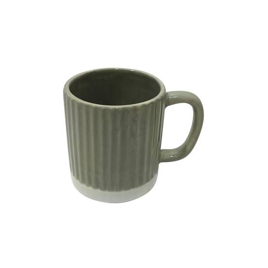 Mug vert et blanc en céramique H. 9 cm - ECLOZ