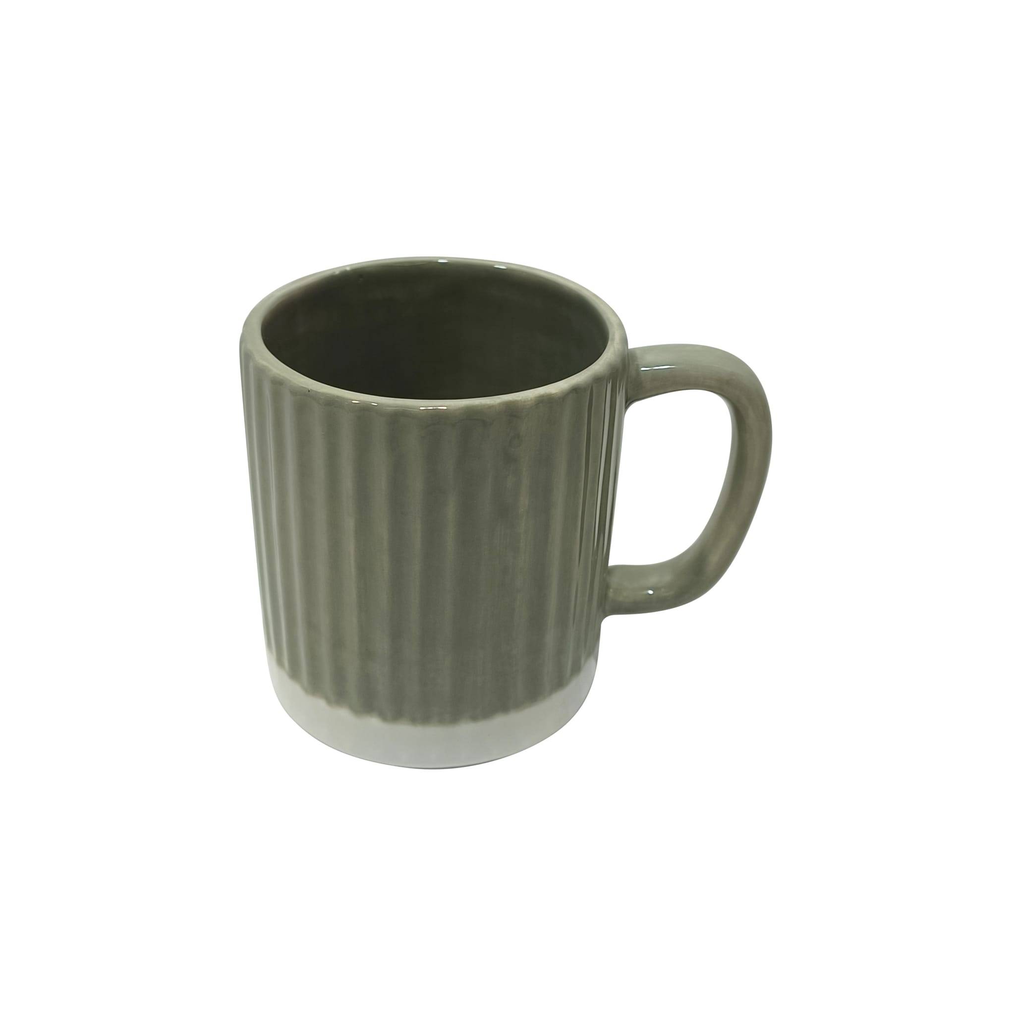 Mug vert et blanc en céramique H. 9 cm - ECLOZ
