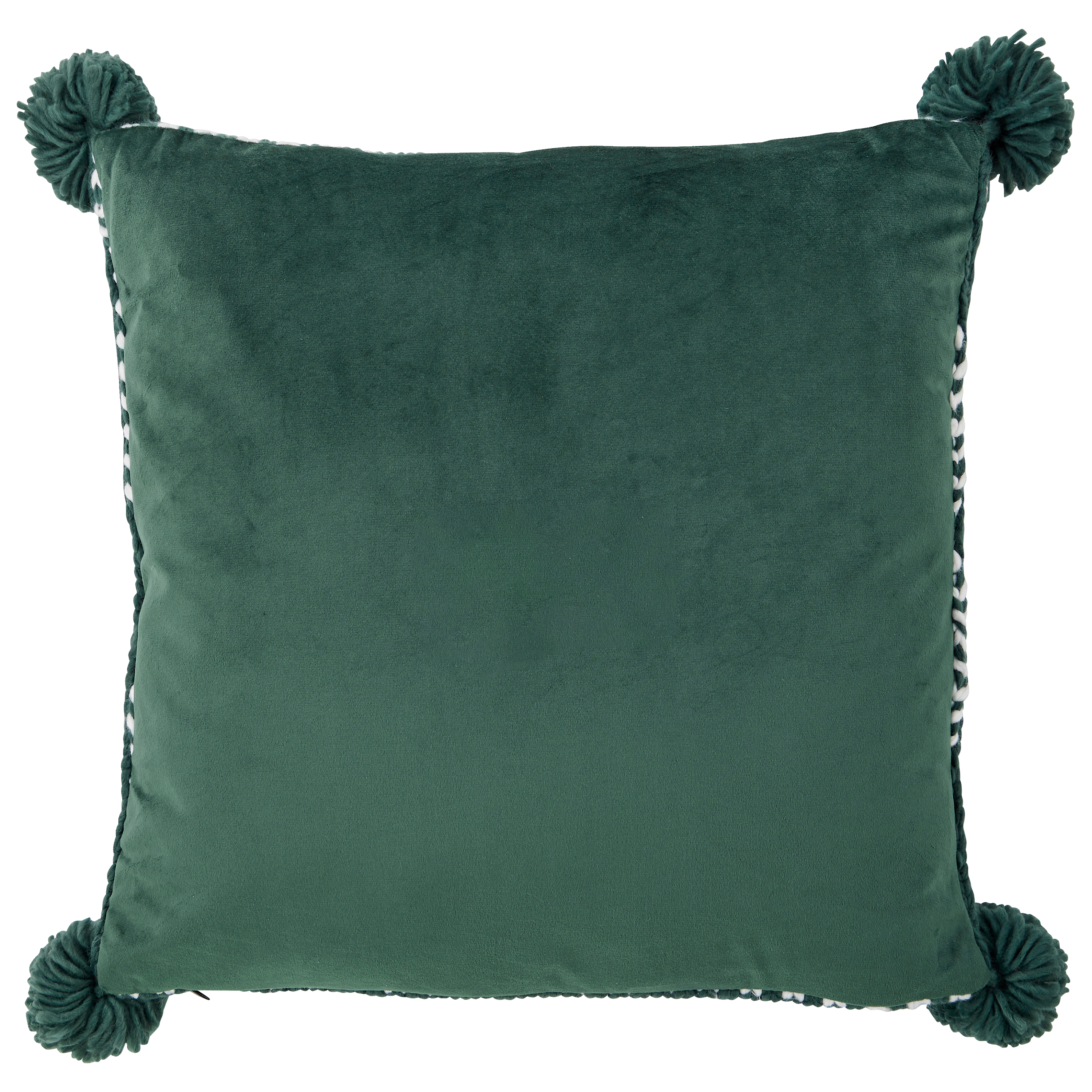 Ecloz - Coussin tricoté vert avec pompons - ECLOZ - Image 3