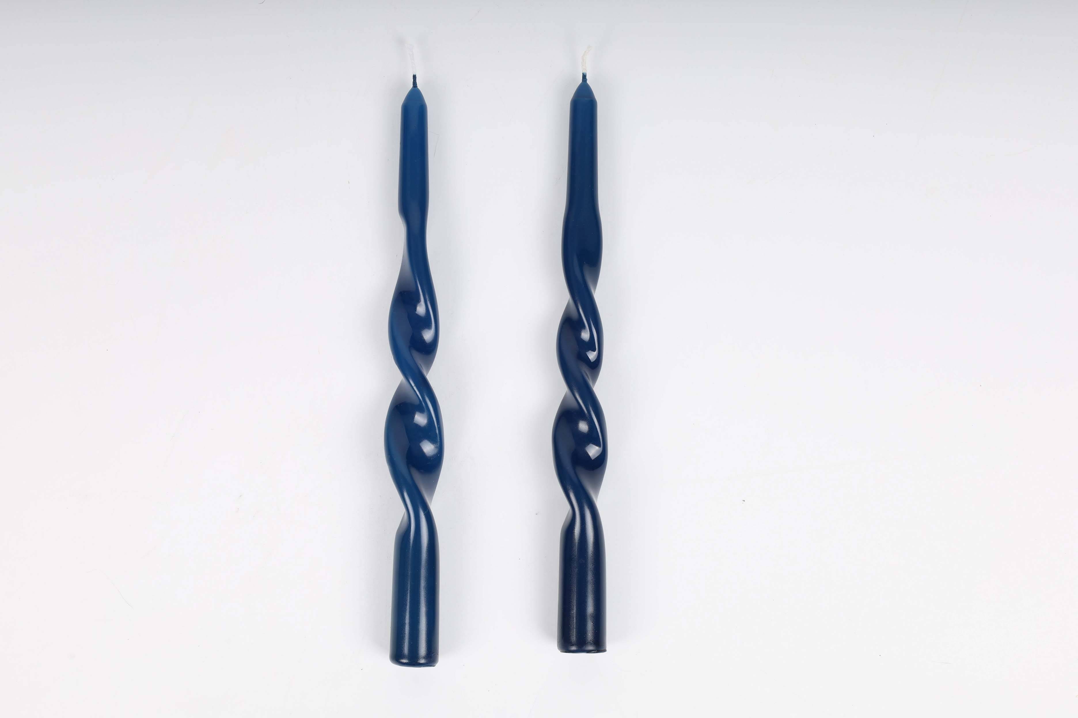 Set de 2 bougies torsadées bleues - ECLOZ