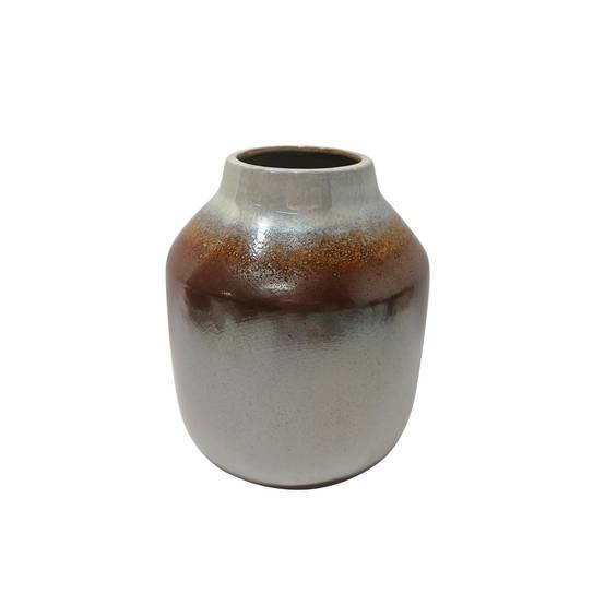Vase marron haut blanc et marron H.20 cm - ECLOZ