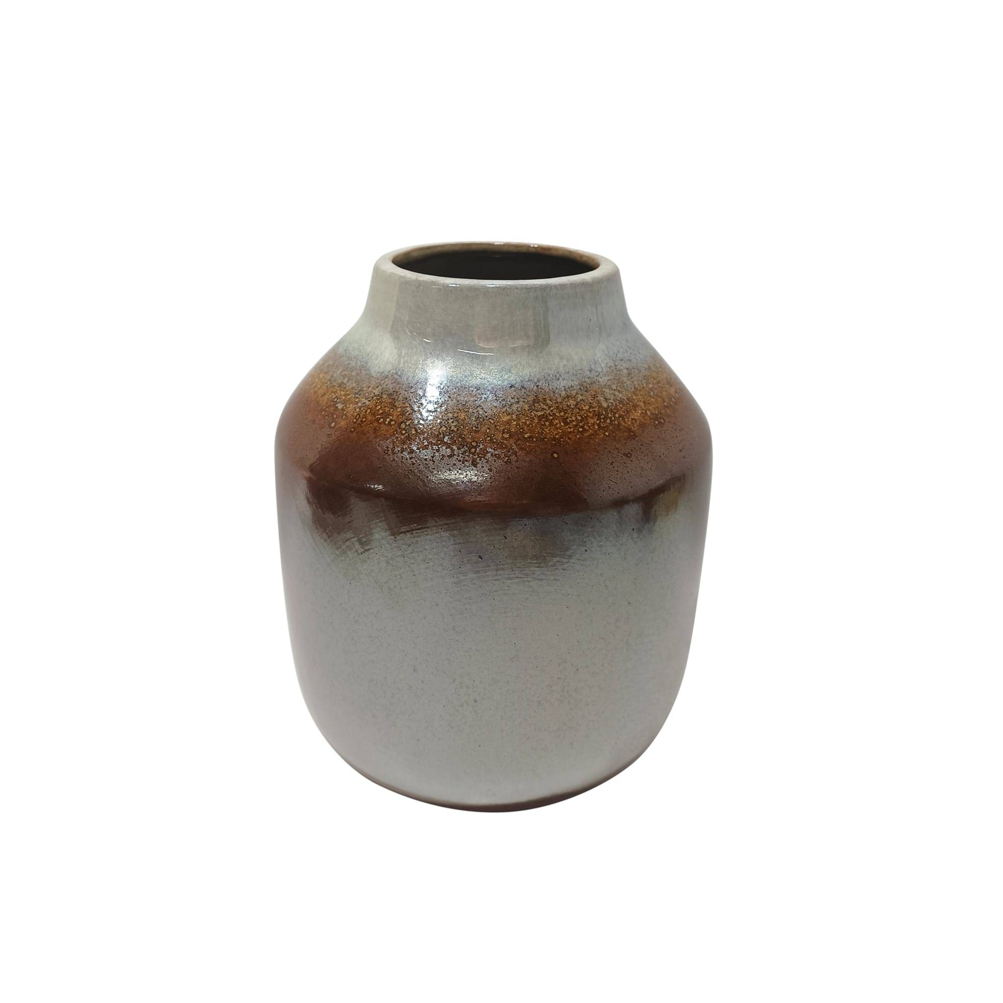 Vase marron haut blanc et marron H.20 cm - ECLOZ