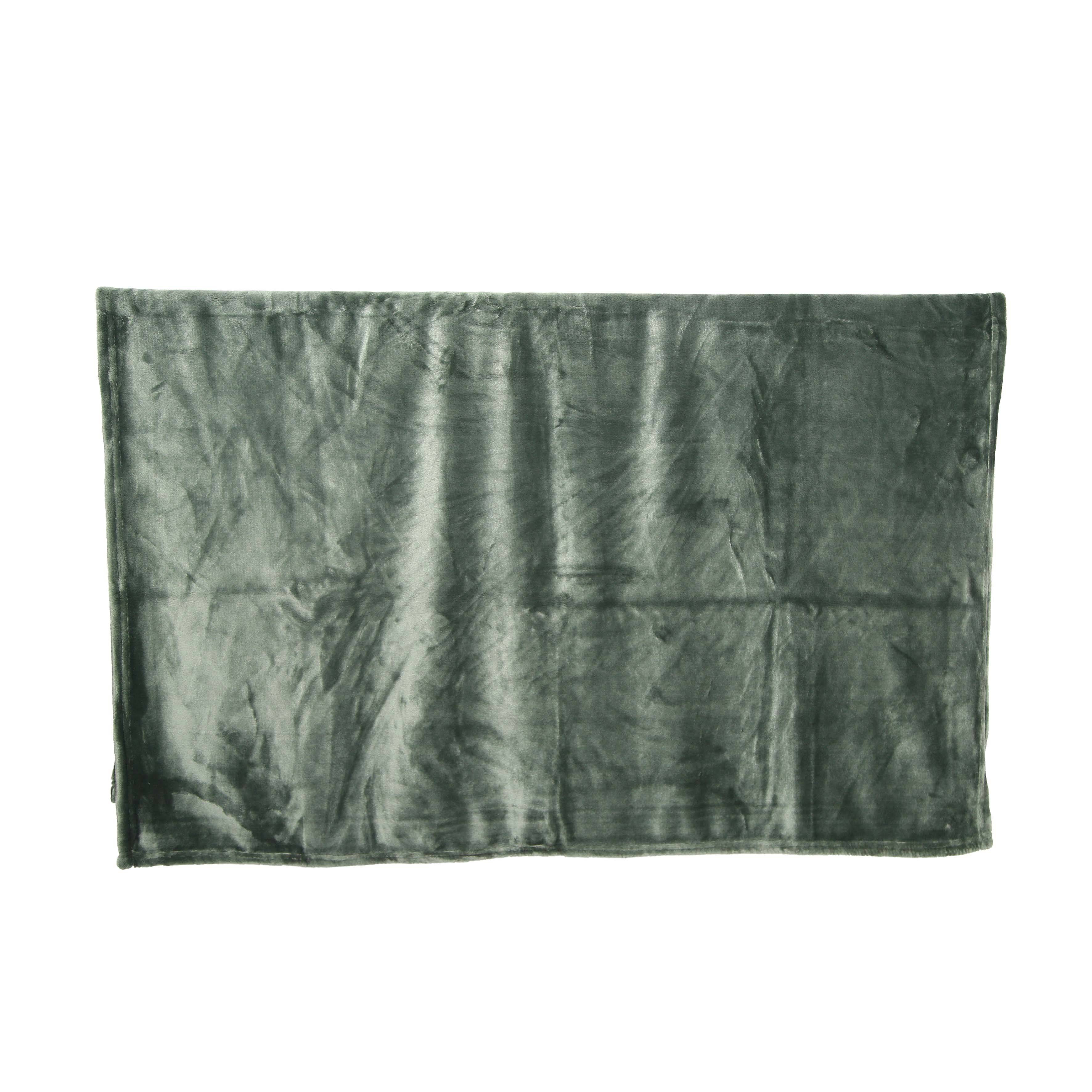 Plaid en polyester 280 g L.150 x l.125 cm vert foncé - ECLOZ