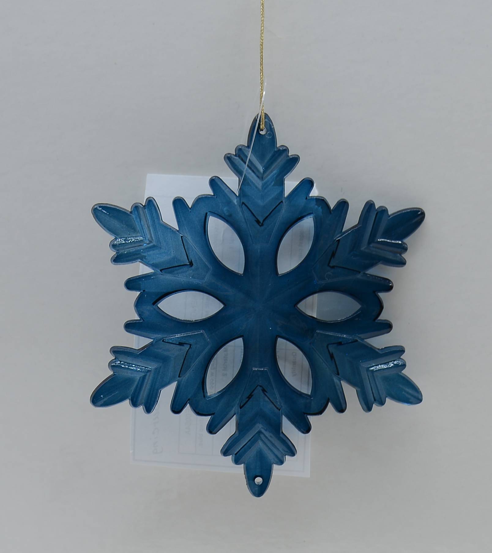 Adorno decorativo navideño en forma de copo de nieve de plástico azul oscuro - ECLOZ - Imagen 1