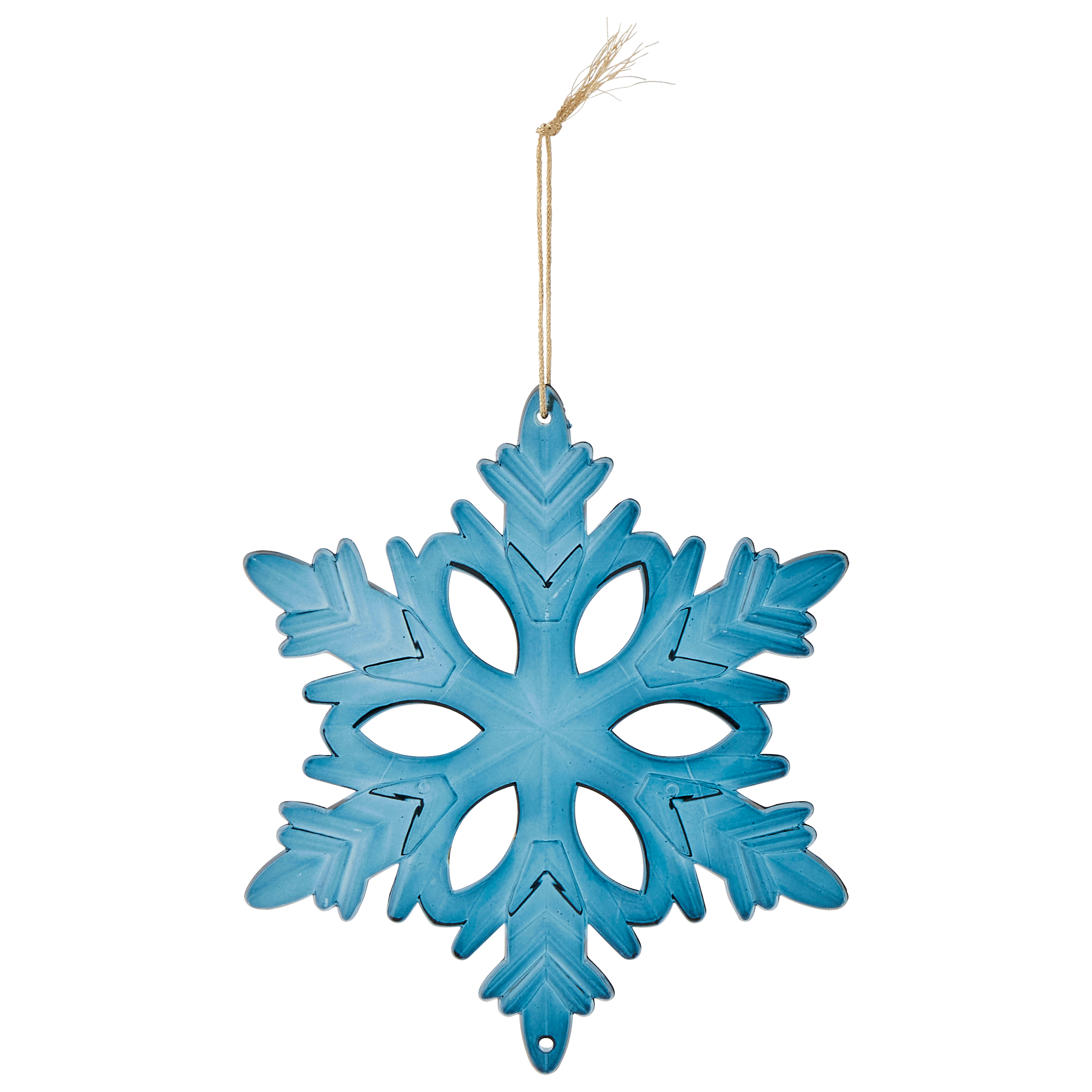 Adorno decorativo navideño en forma de copo de nieve de plástico azul oscuro - ECLOZ - Imagen 2