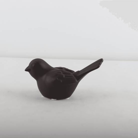 Oiseau en céramique marron H.8 cm - ECLOZ - Image 1