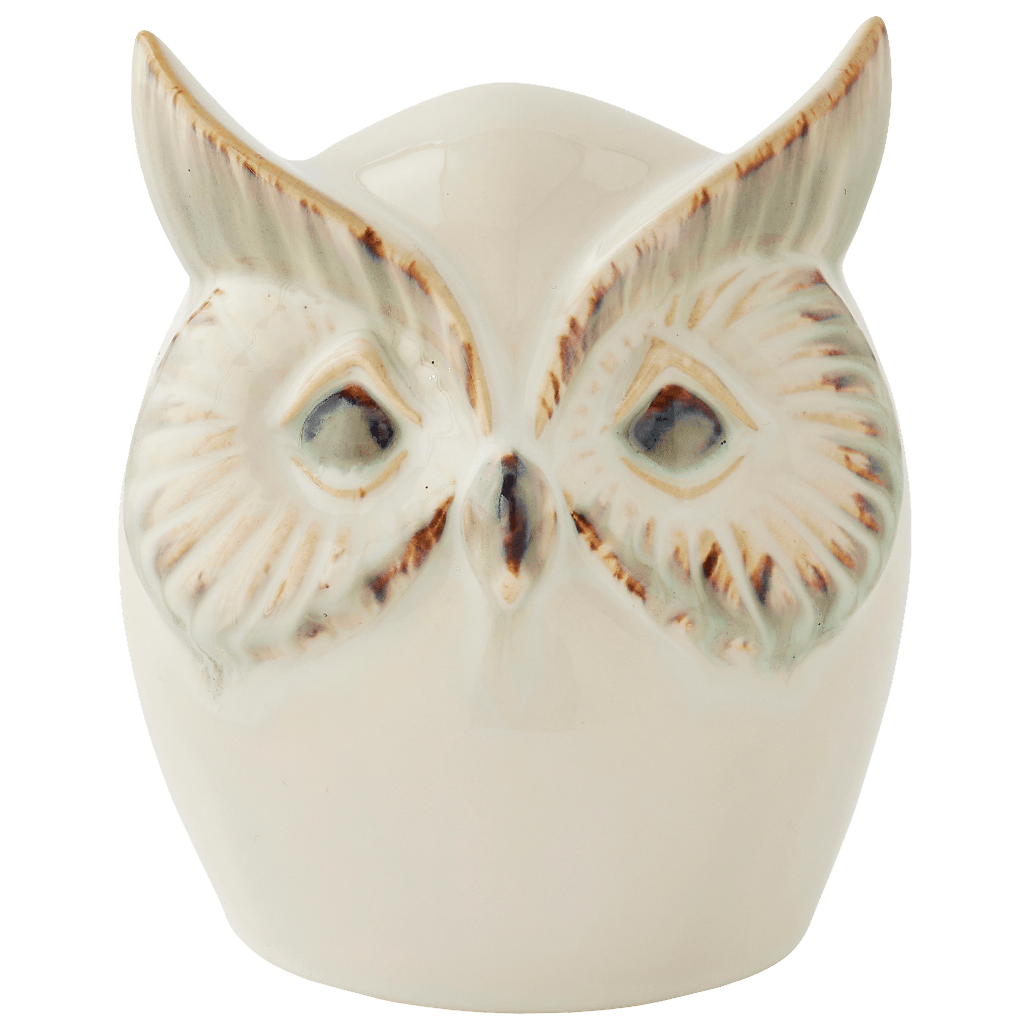 Chouette en céramique blanc H.13 cm - ECLOZ - Jardiland