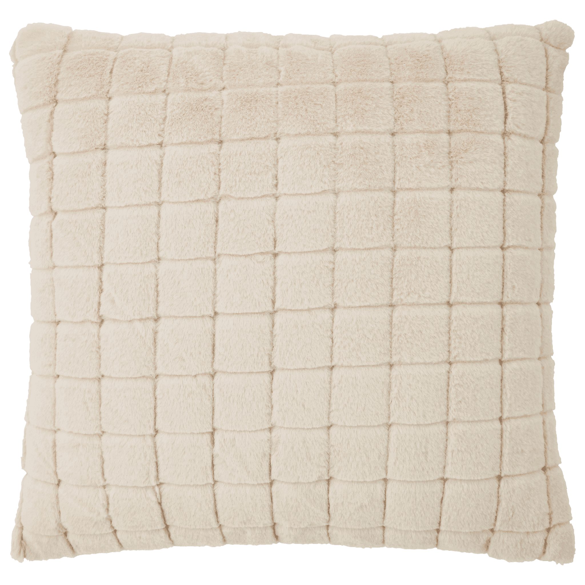 Coussin imitation fourrure beige - ECLOZ - Image 2