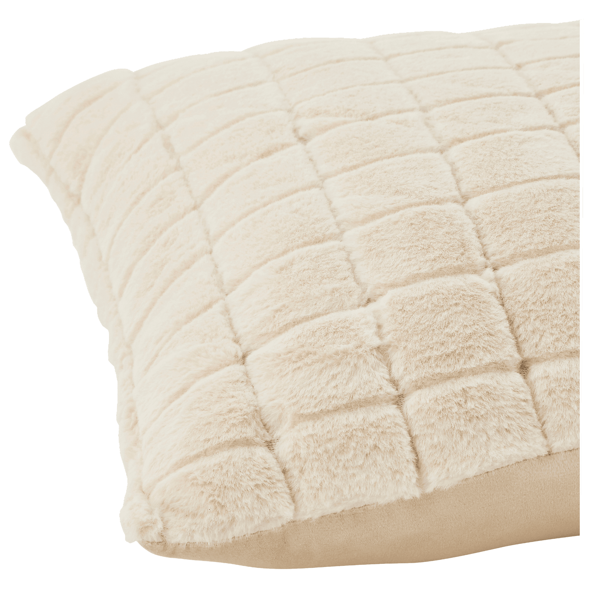 Coussin imitation fourrure beige - ECLOZ - Image 5