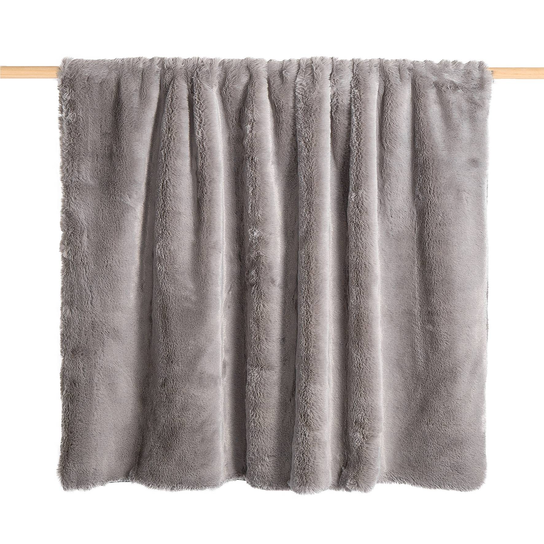 Ecloz - Plaid imitation fourrure gris - ECLOZ - Imagen 2