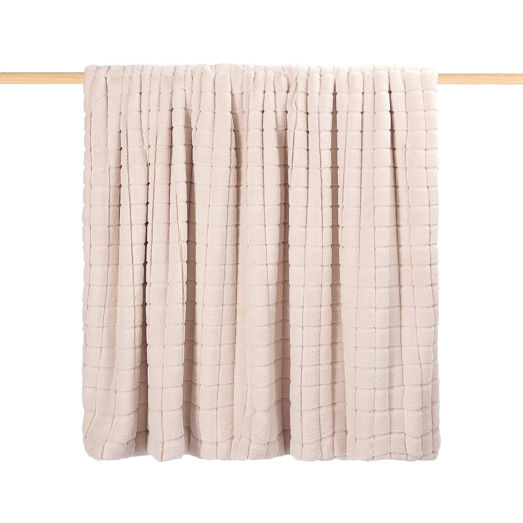 Plaid imitation fourrure beige - ECLOZ - Image 2