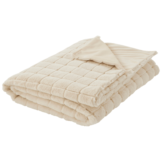 Plaid imitation fourrure beige - ECLOZ - Image 1