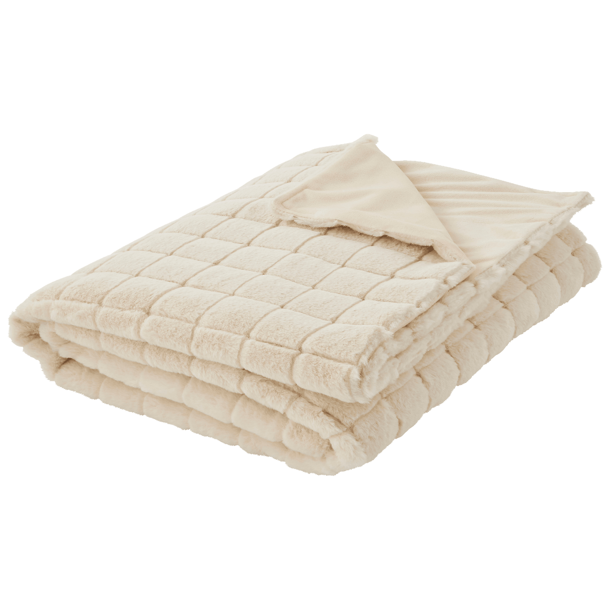 Plaid imitation fourrure beige - ECLOZ - Image 1