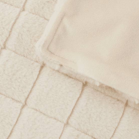 Plaid imitation fourrure beige - ECLOZ - Image 4