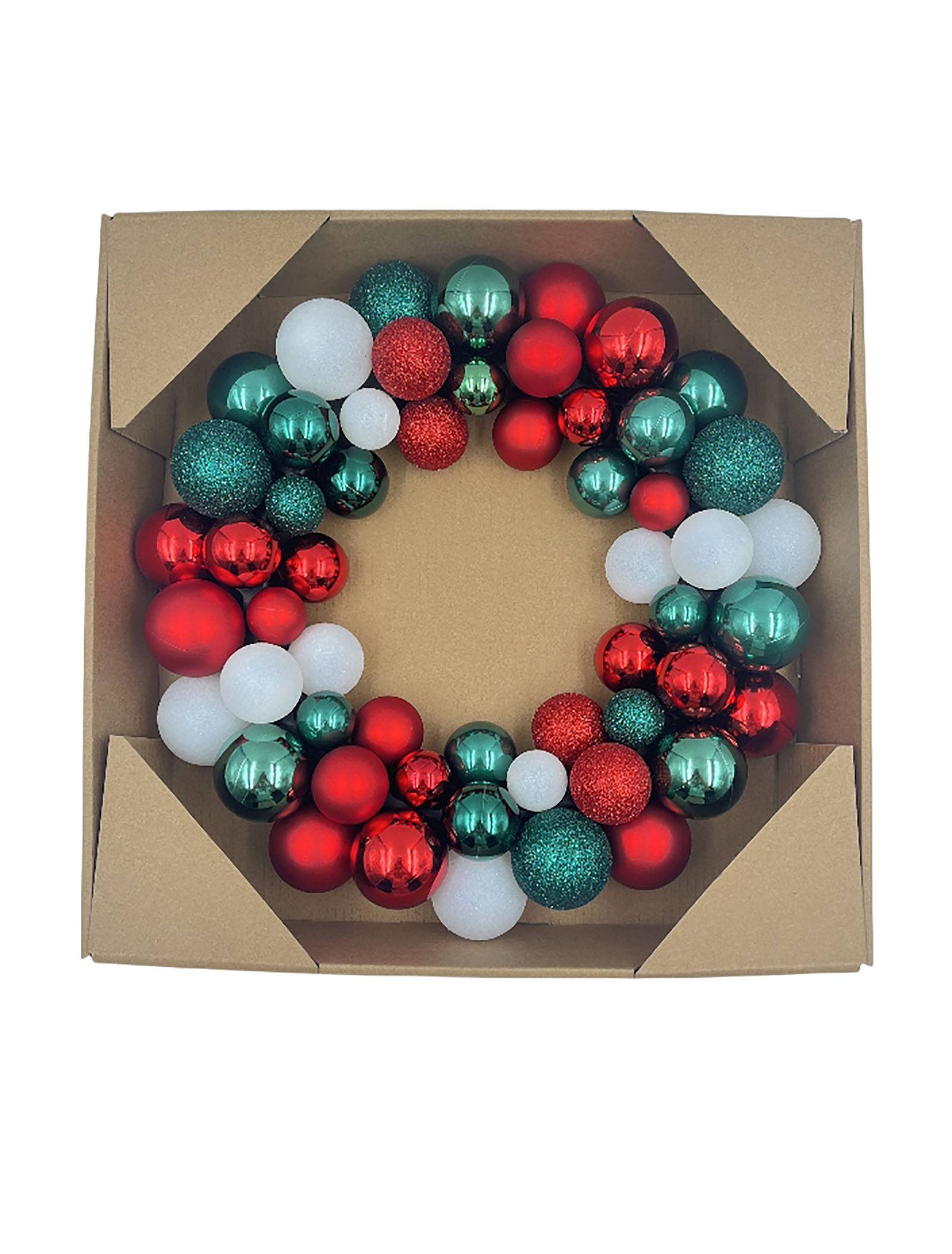 Ecloz - Couronne de Noël avec boules de Noël traditionnelles Ø 40 cm - ECLOZ