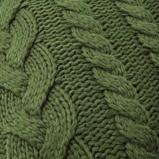 Coussin torsadé tricoté vert - ECLOZ - Image 2