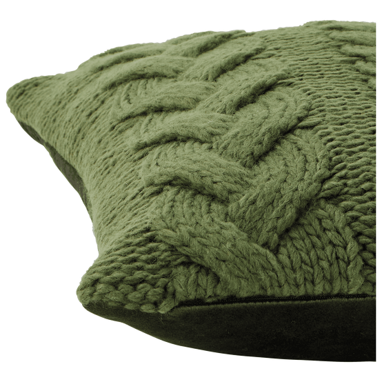 Coussin torsadé tricoté vert - ECLOZ - Image 3