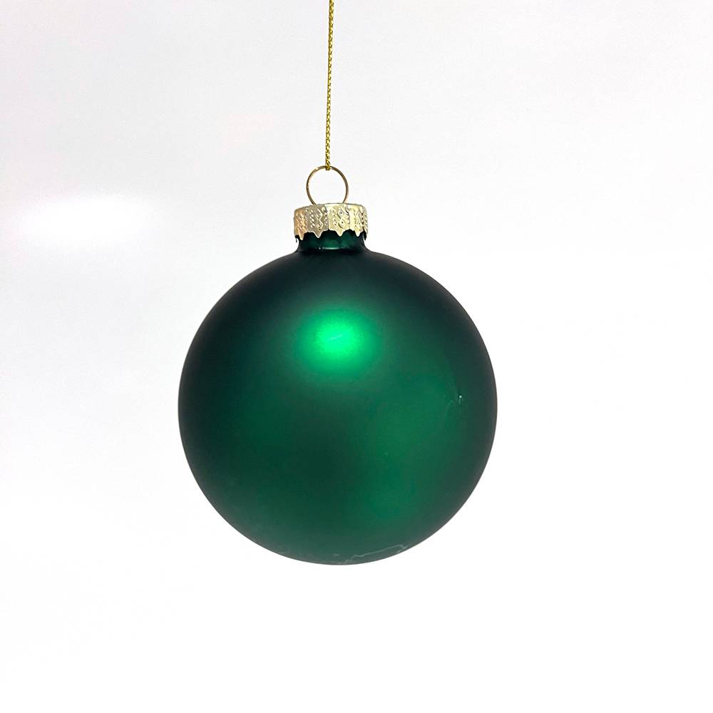 Boule de Noël en verre mat vert Ø 8 cm - ECLOZ - Image 1