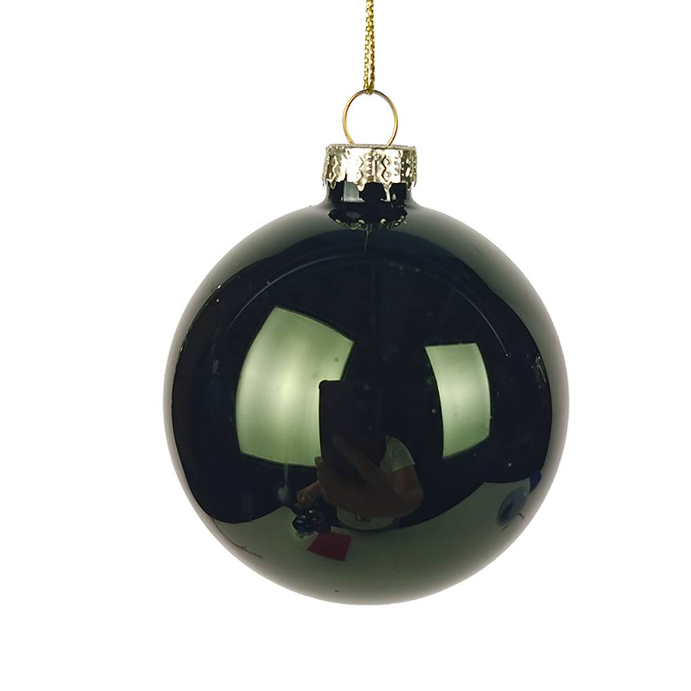Boule de Noël en verre vert foncé Ø 8 cm - ECLOZ - Image 1