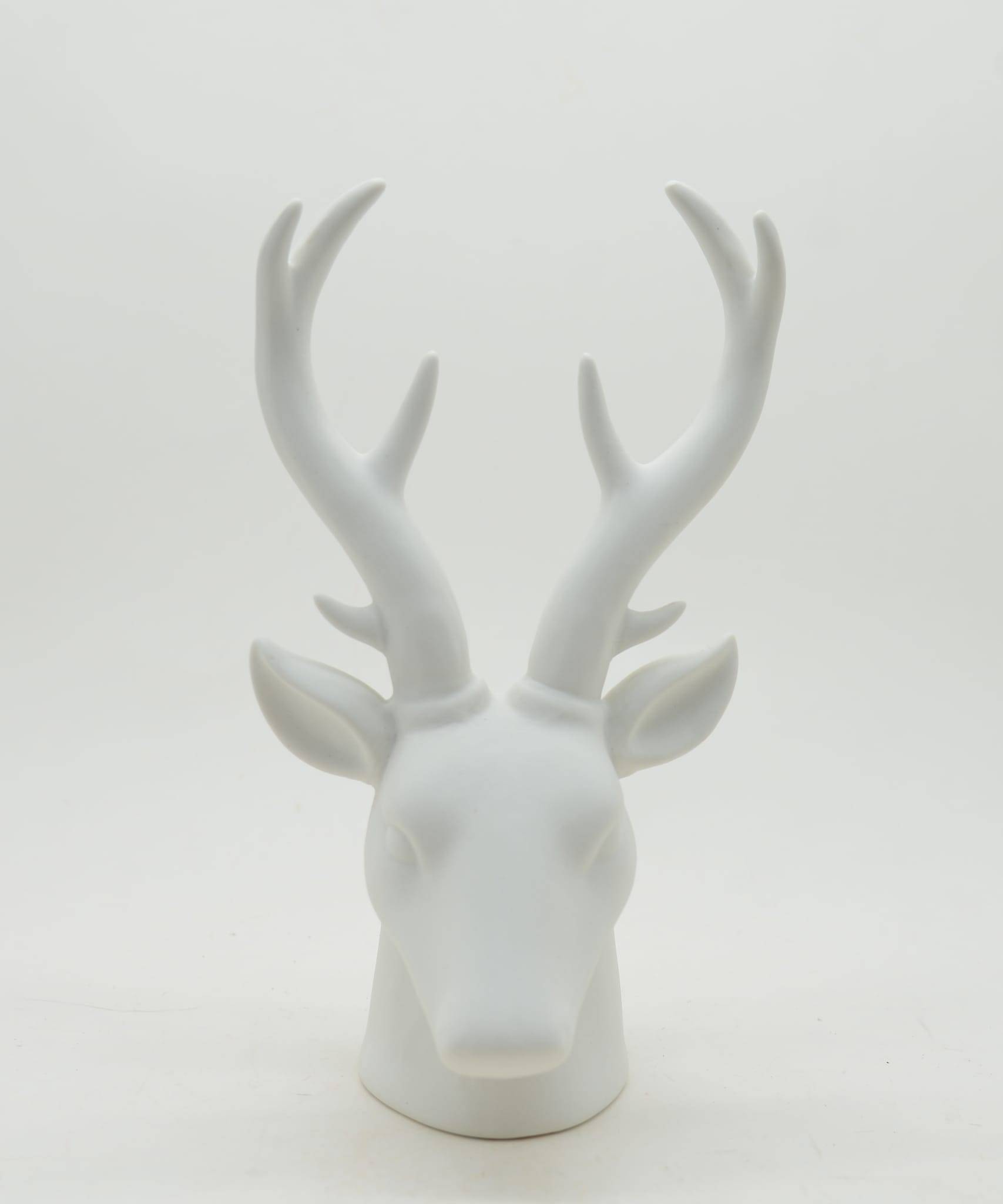 Tête de cerf blanche en céramique H.24 cm - ECLOZ