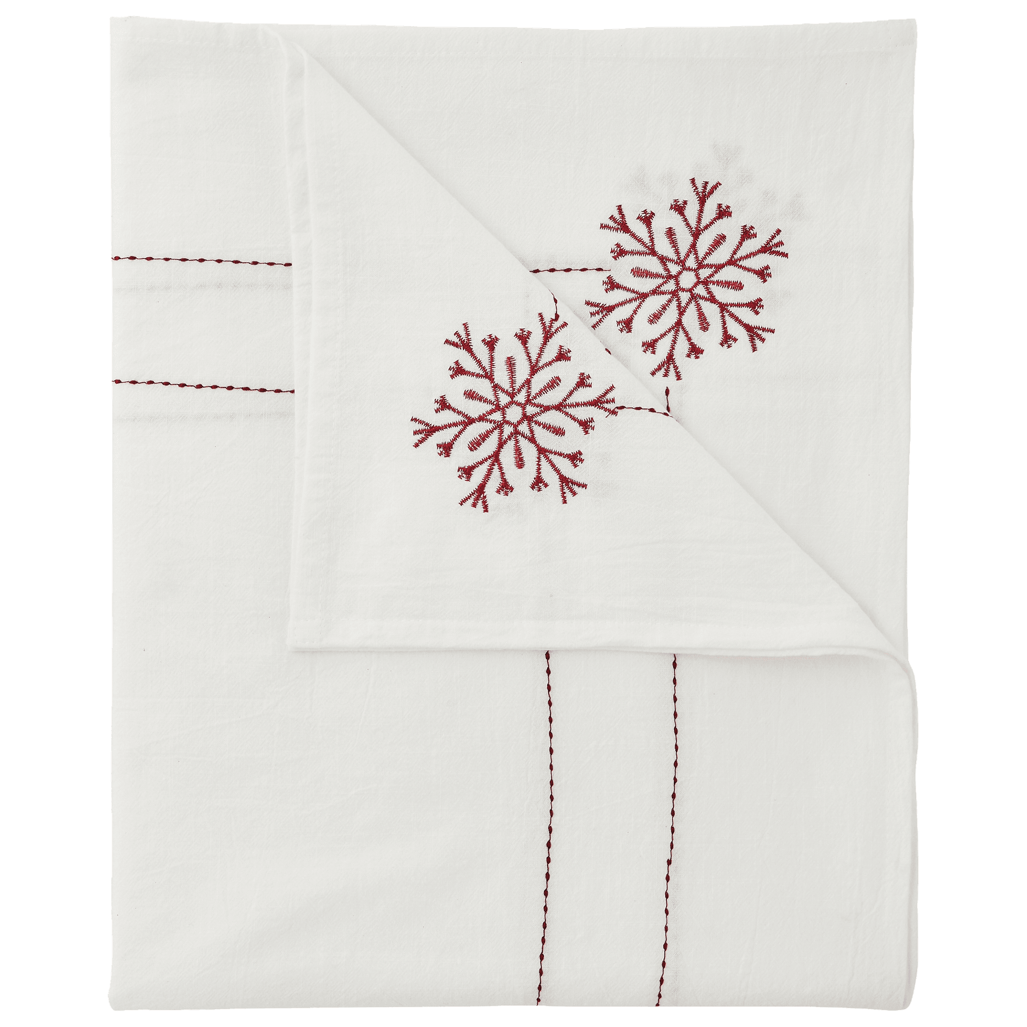 Nappe blanche brodée rouge L.250 x l.130 cm - ECLOZ - Image 2