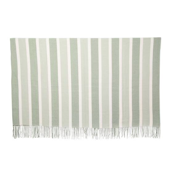 Ecloz - Plaid à bandes vertes et blanches L.160 x l.130 cm - ECLOZ