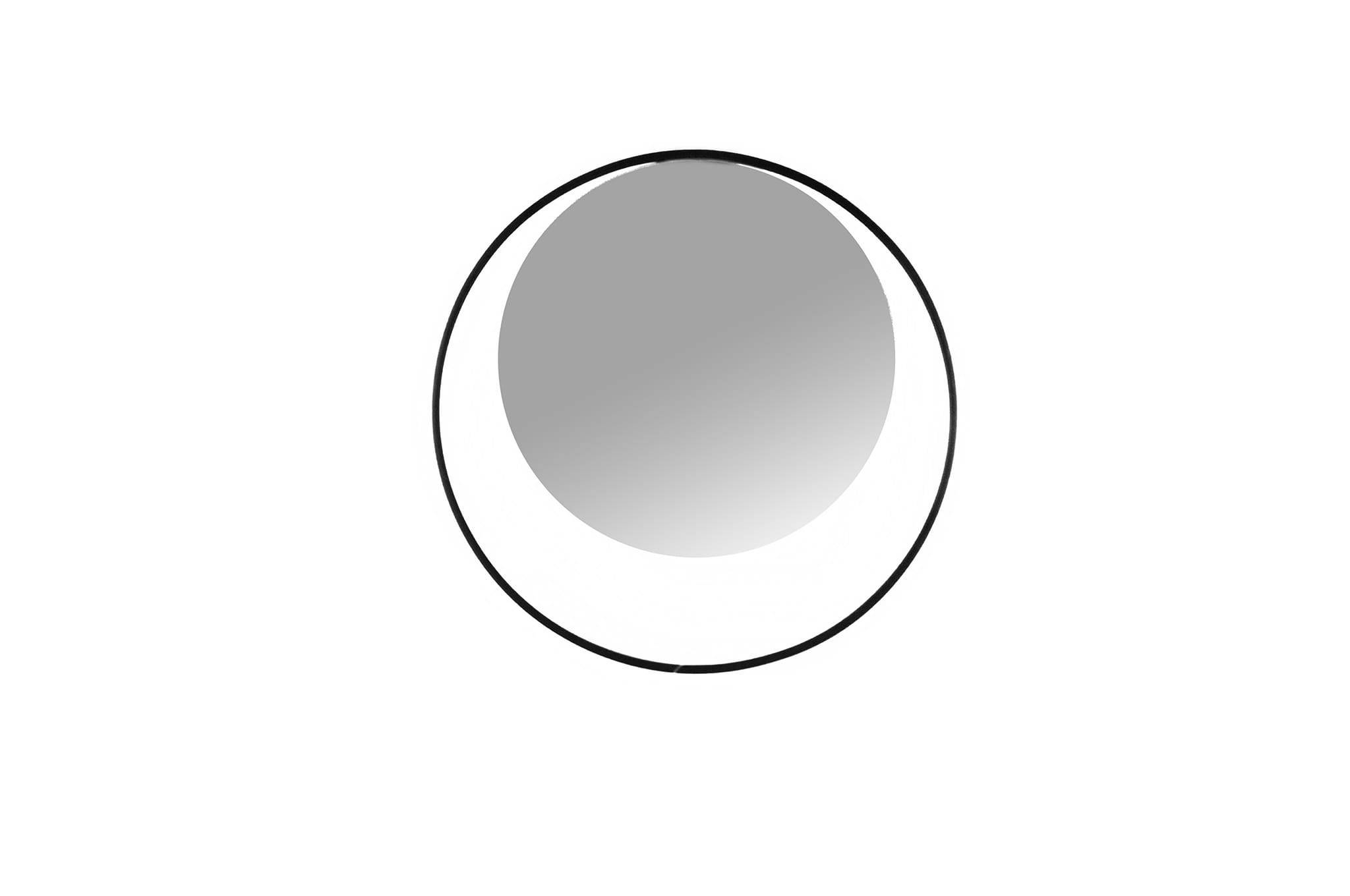 Miroir rond avec anse en métal noir H.30 cm - ECLOZ - Imagen 1