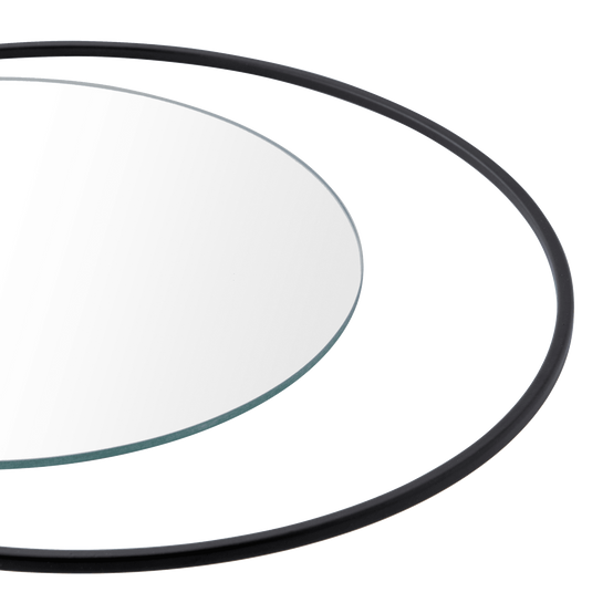 Miroir rond avec anse en métal noir H.30 cm - ECLOZ - Image 2