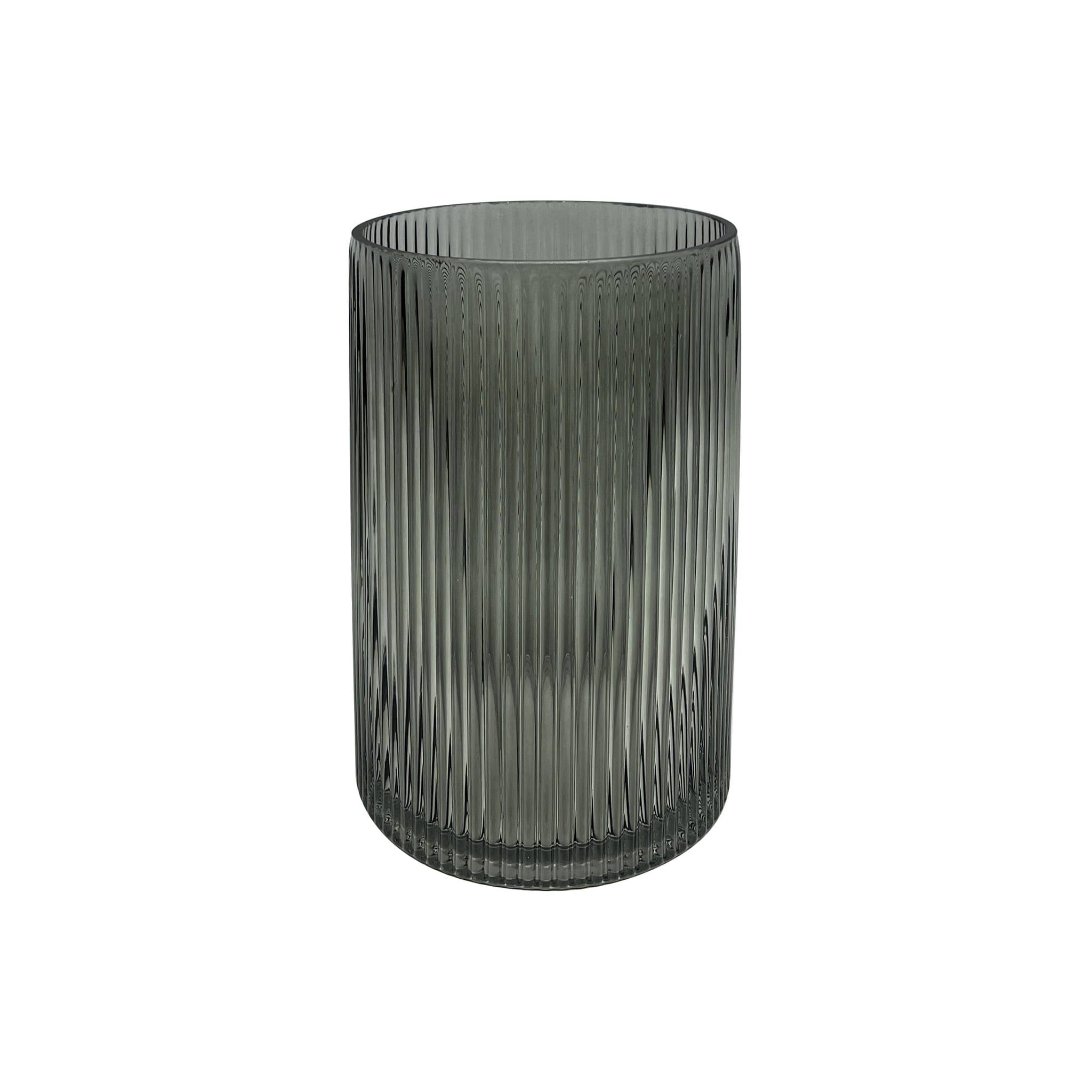Vase cylindrique en verre strié H.19,5 cm - ECLOZ